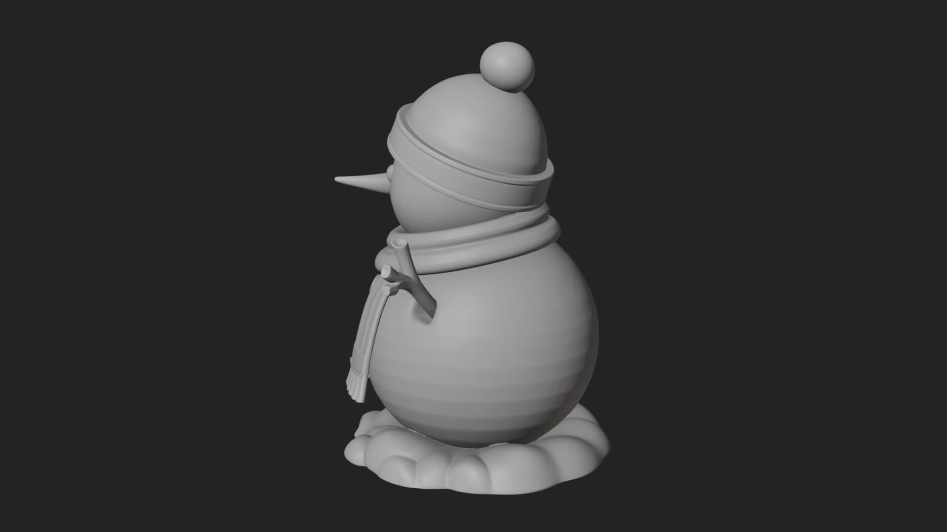 Knit Hat Snowman Statue Design 54 3D Print Model 3D Model