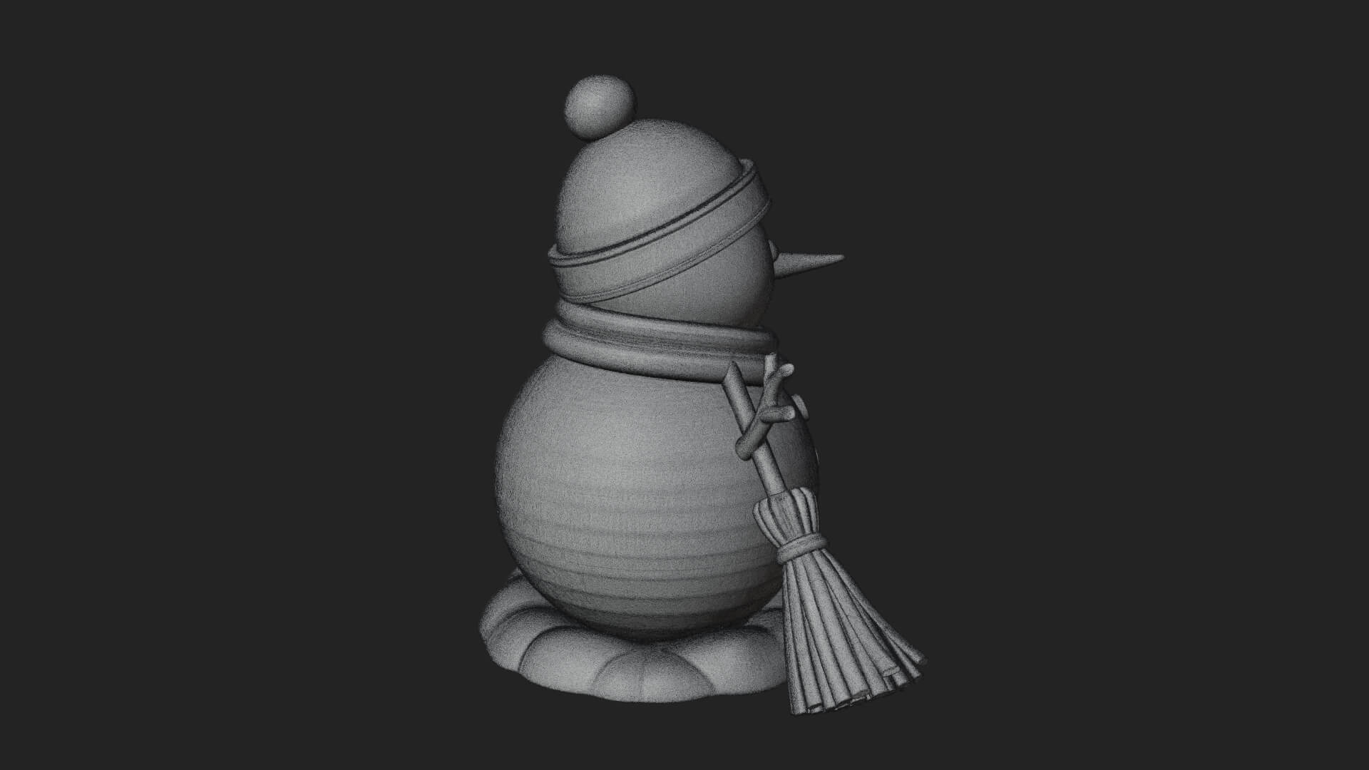 Knit Hat Snowman Statue Design 54 3D Print Model 3D Model