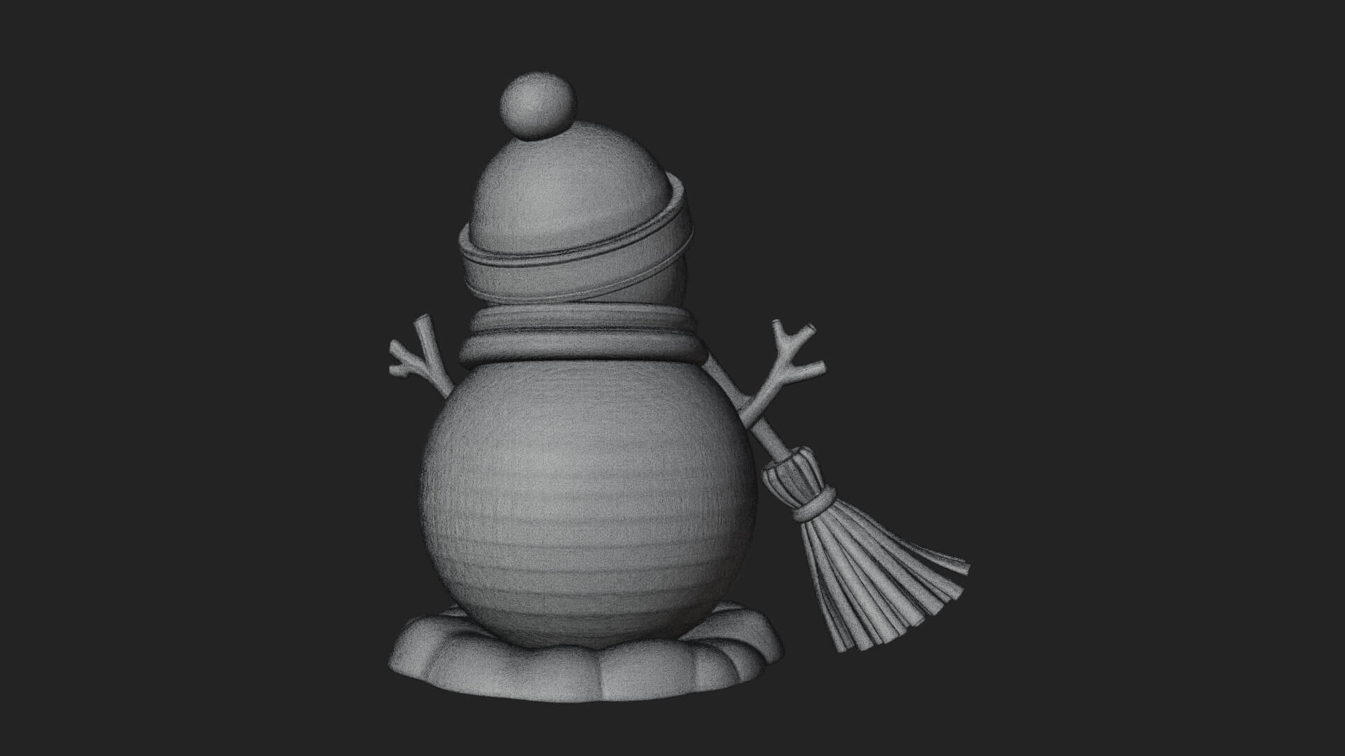 Knit Hat Snowman Statue Design 54 3D Print Model 3D Model