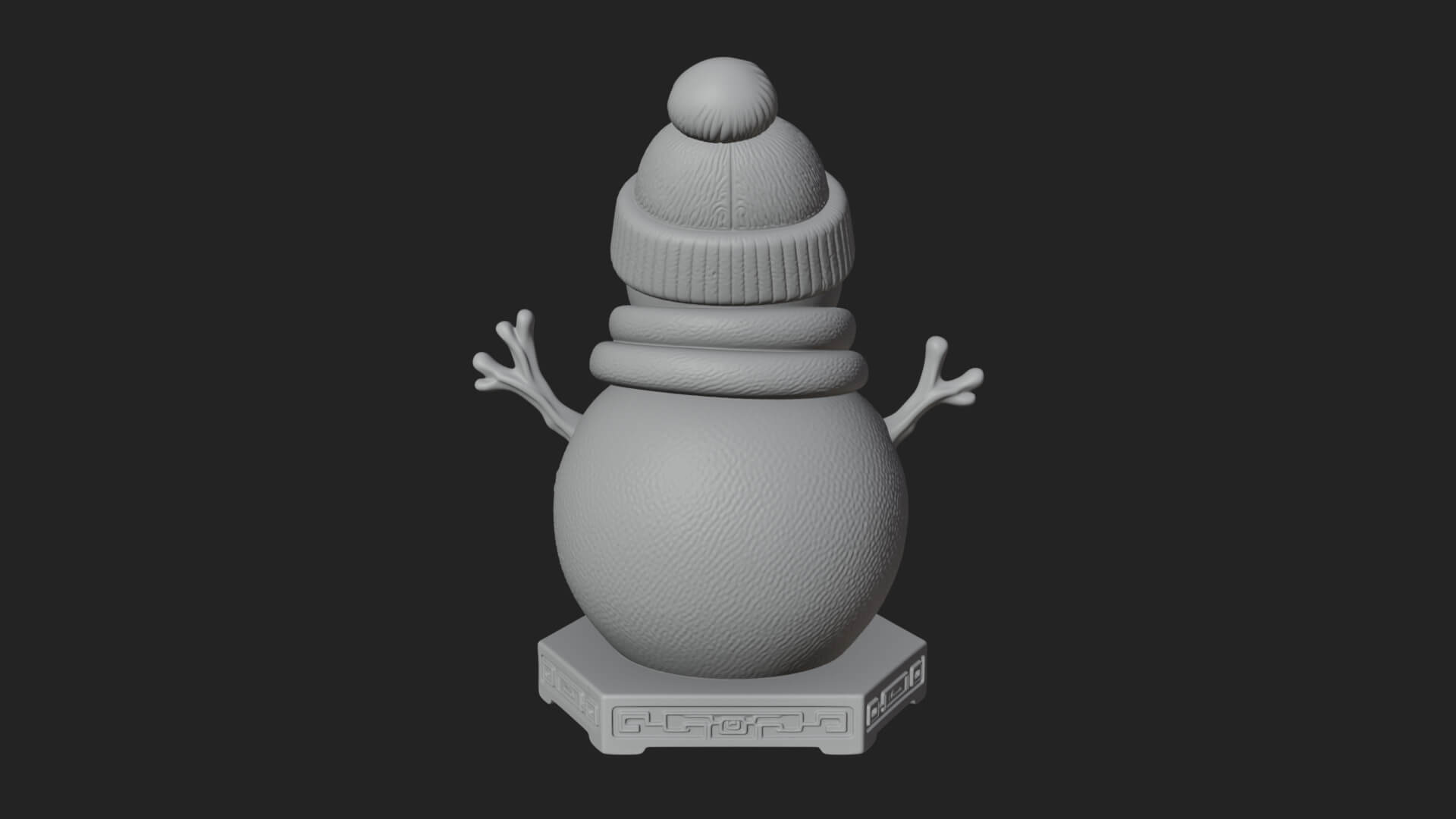 Knit Hat Snowman Statue Design 56 3D Print Model 3D Model