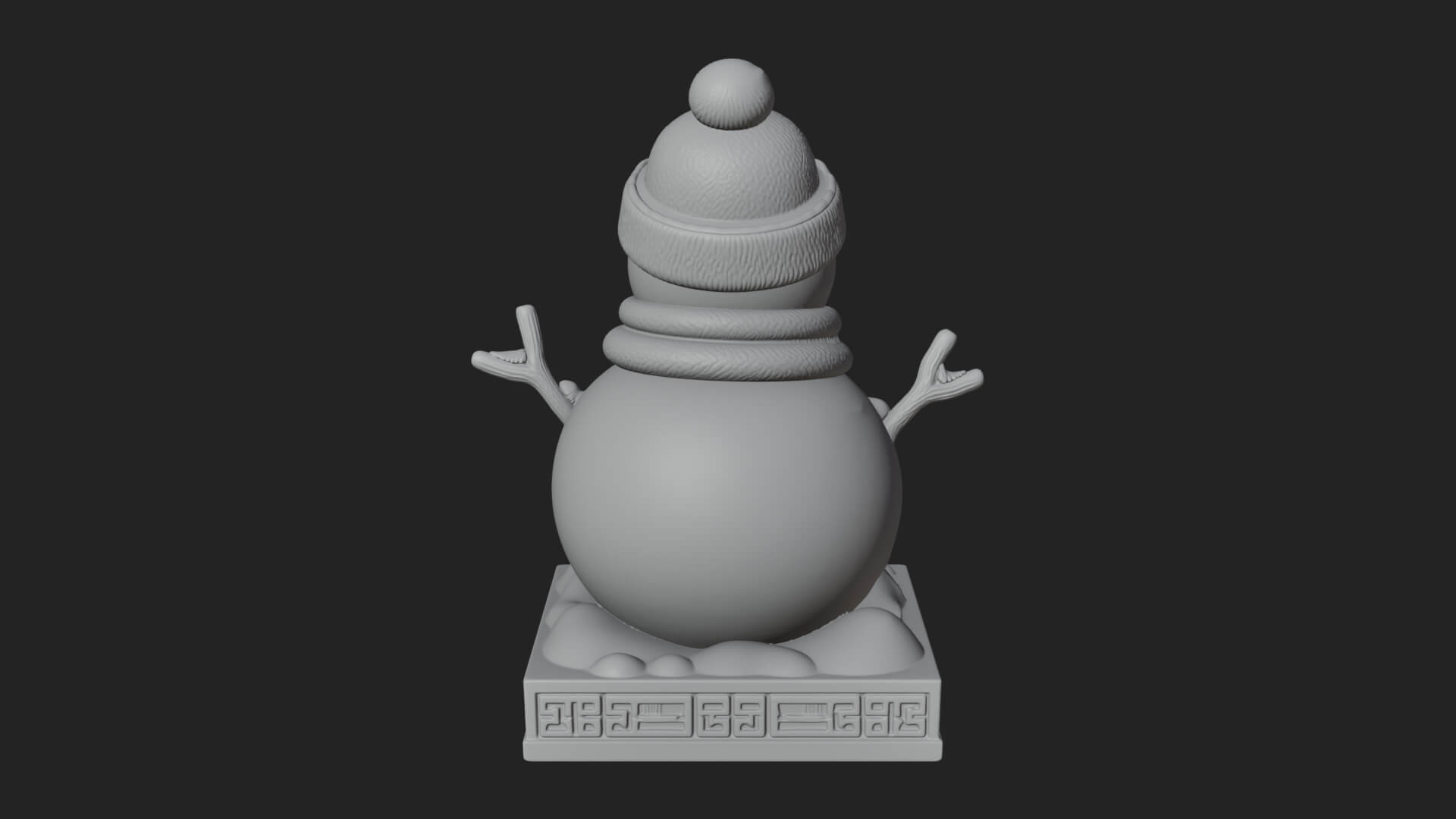 Knit Hat Snowman Statue Design 7 3D Print Model 3D Model