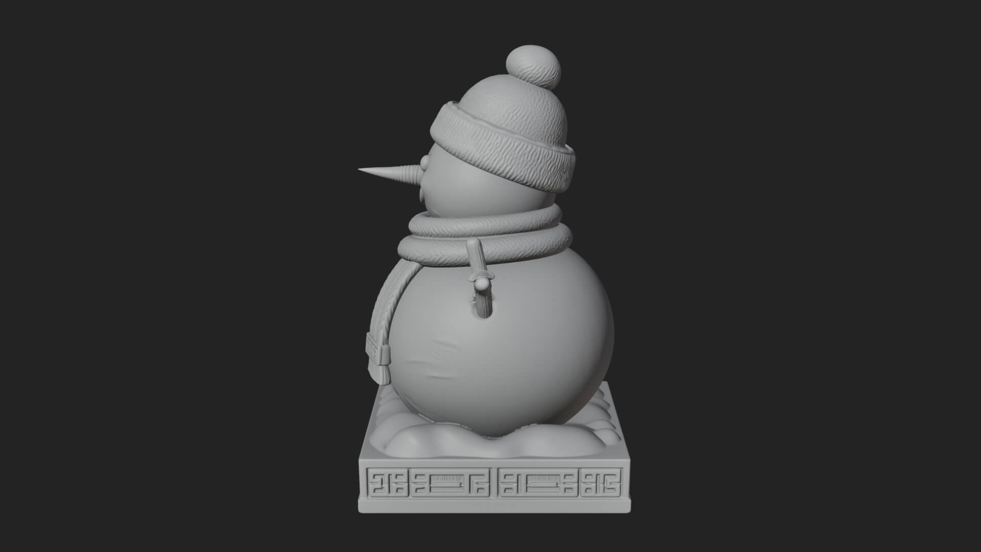 Knit Hat Snowman Statue Design 7 3D Print Model 3D Model