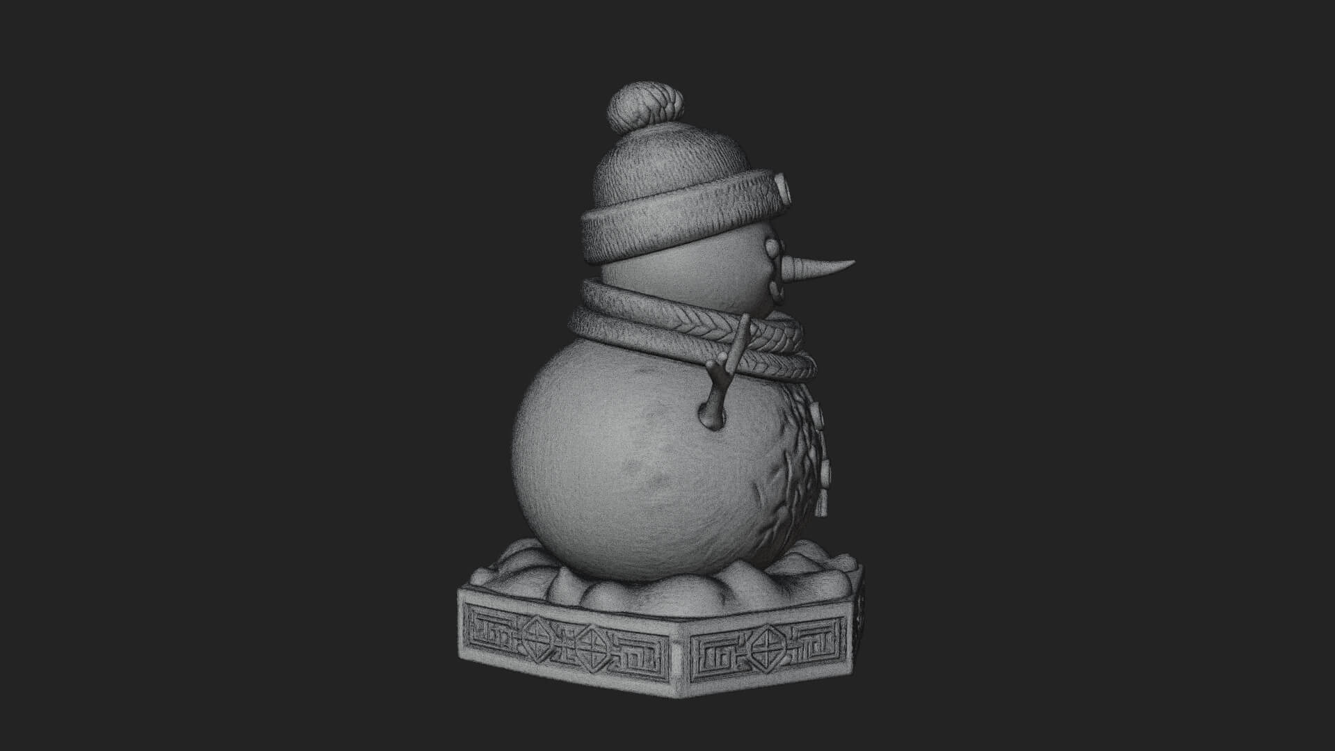 Knit Hat Snowman Statue Design 8 3D Print Model 3D Model