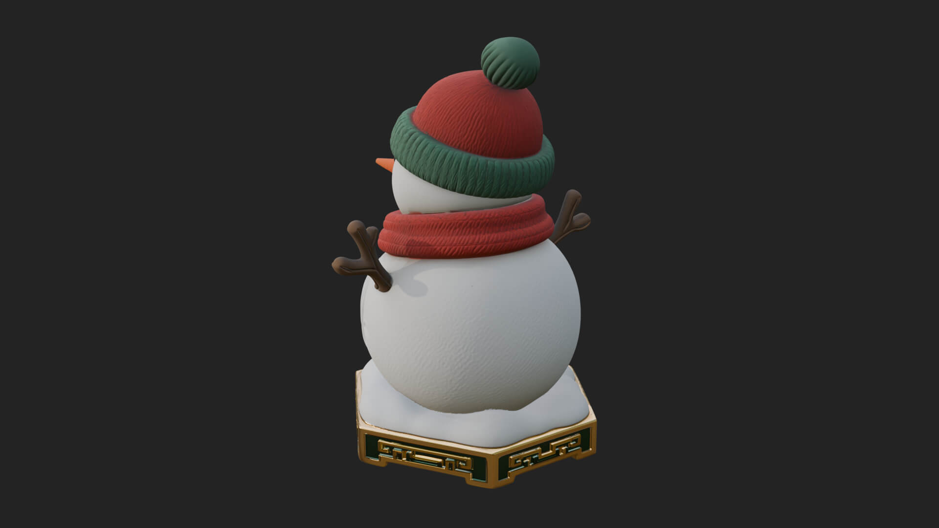 Knit Hat Snowman Statue Design 9 3D Print Model 3D Model