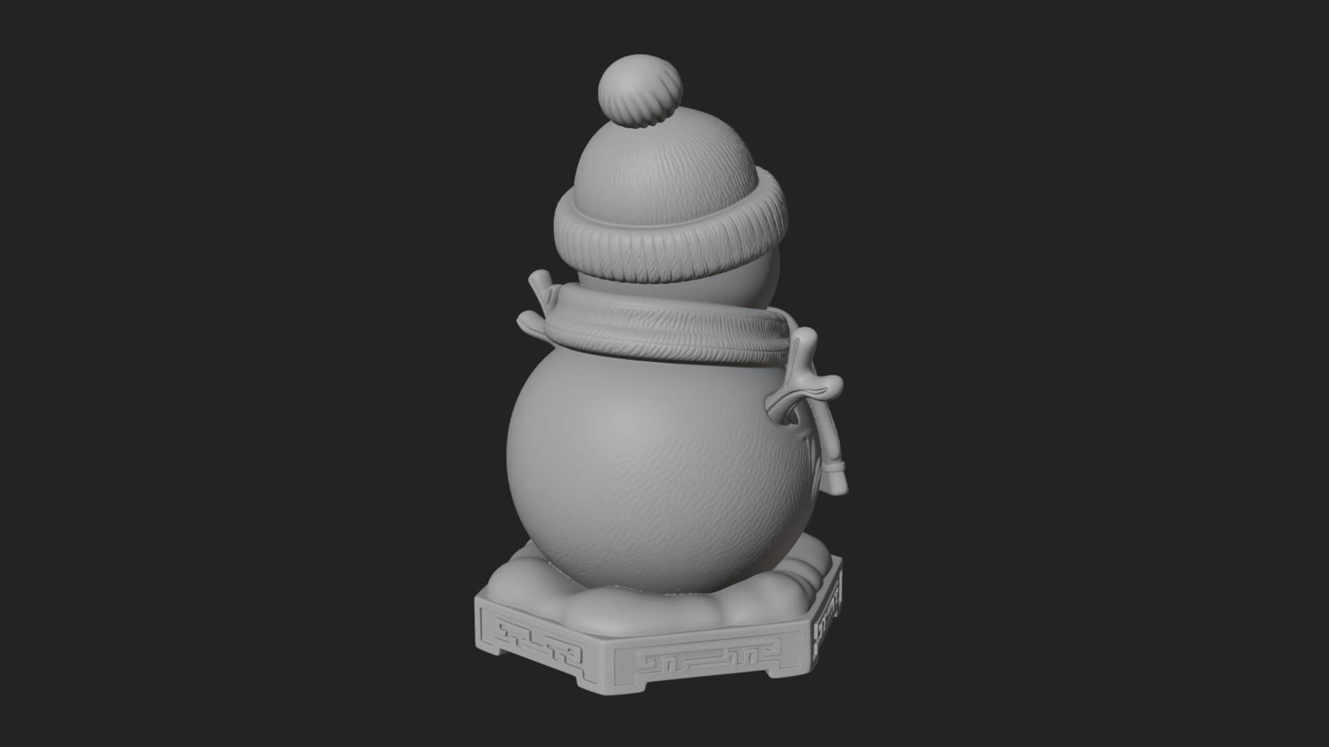 Knit Hat Snowman Statue Design 9 3D Print Model 3D Model