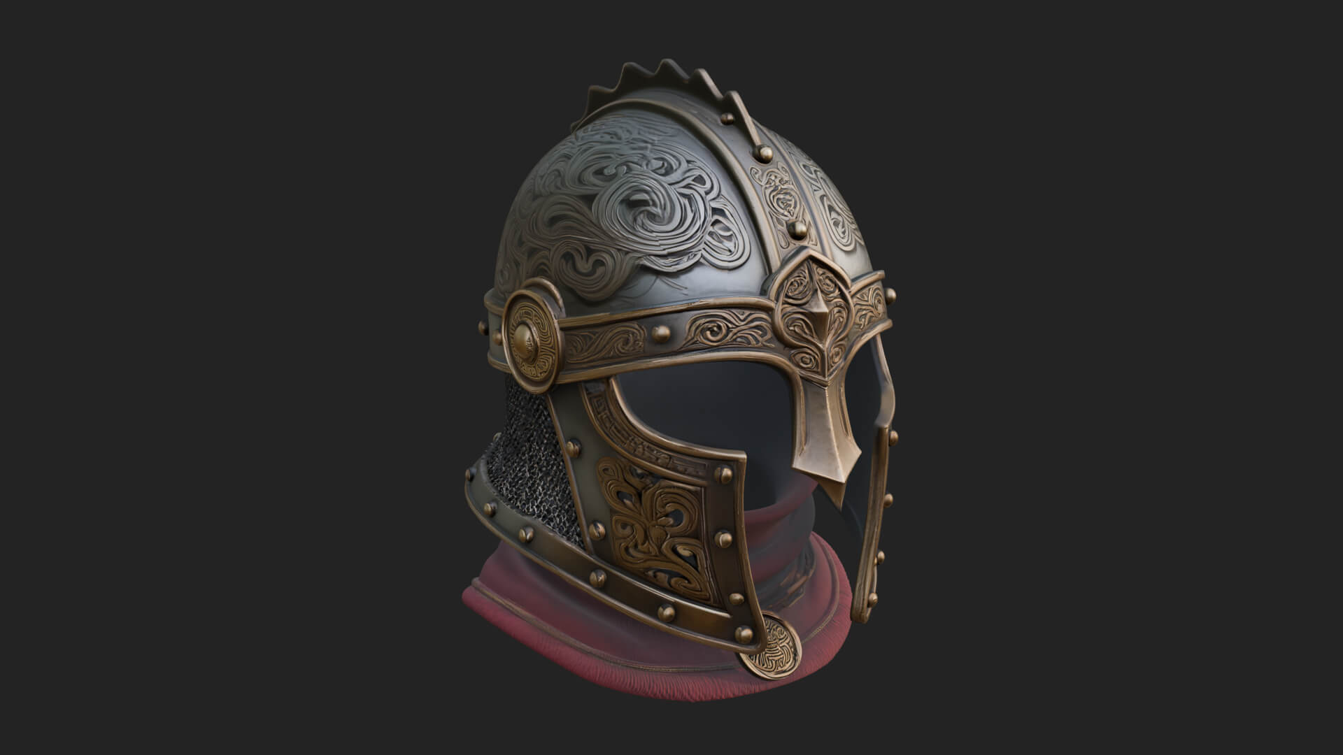 Knotwork Nasal Helm Statue Design 1 3D Print Model 3D Model