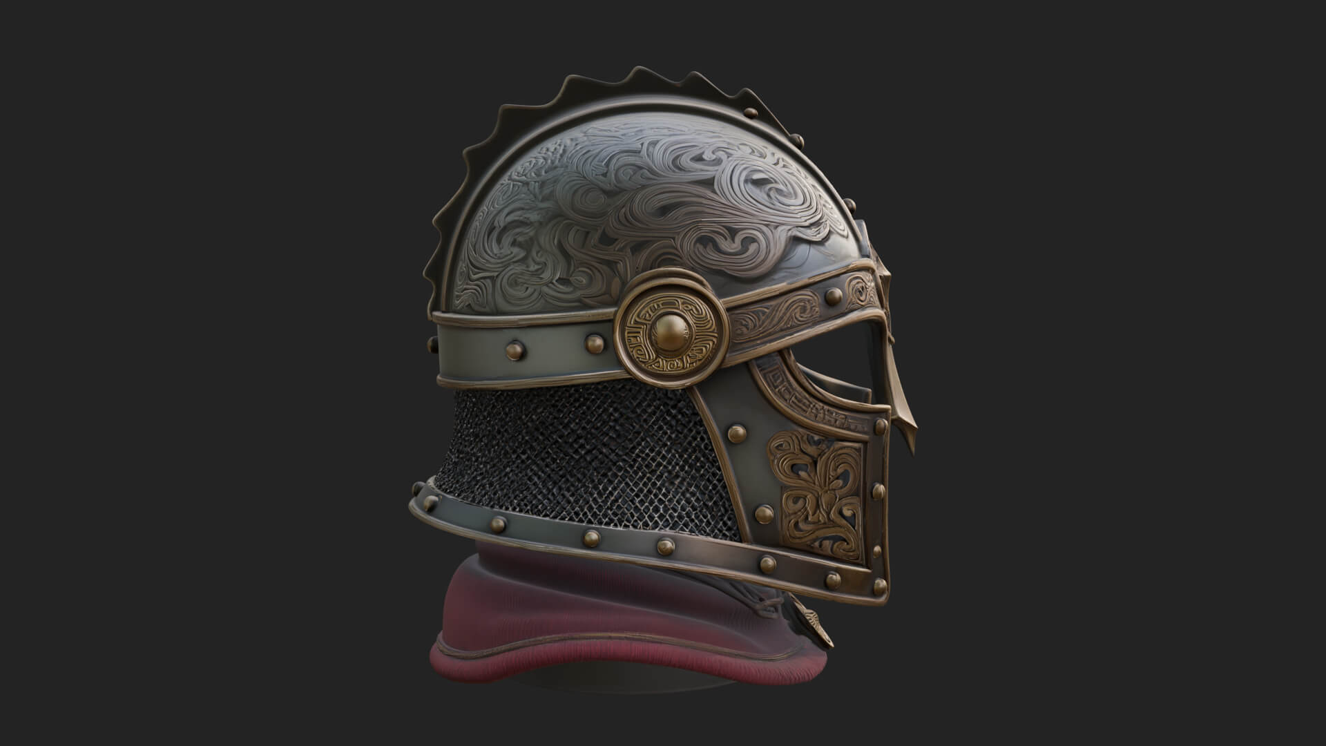 Knotwork Nasal Helm Statue Design 1 3D Print Model 3D Model