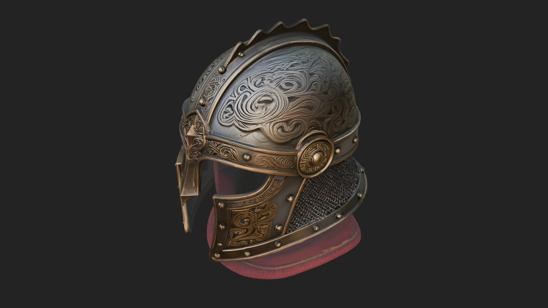 Knotwork Nasal Helm Statue Design 1 3D Print Model 3D Model