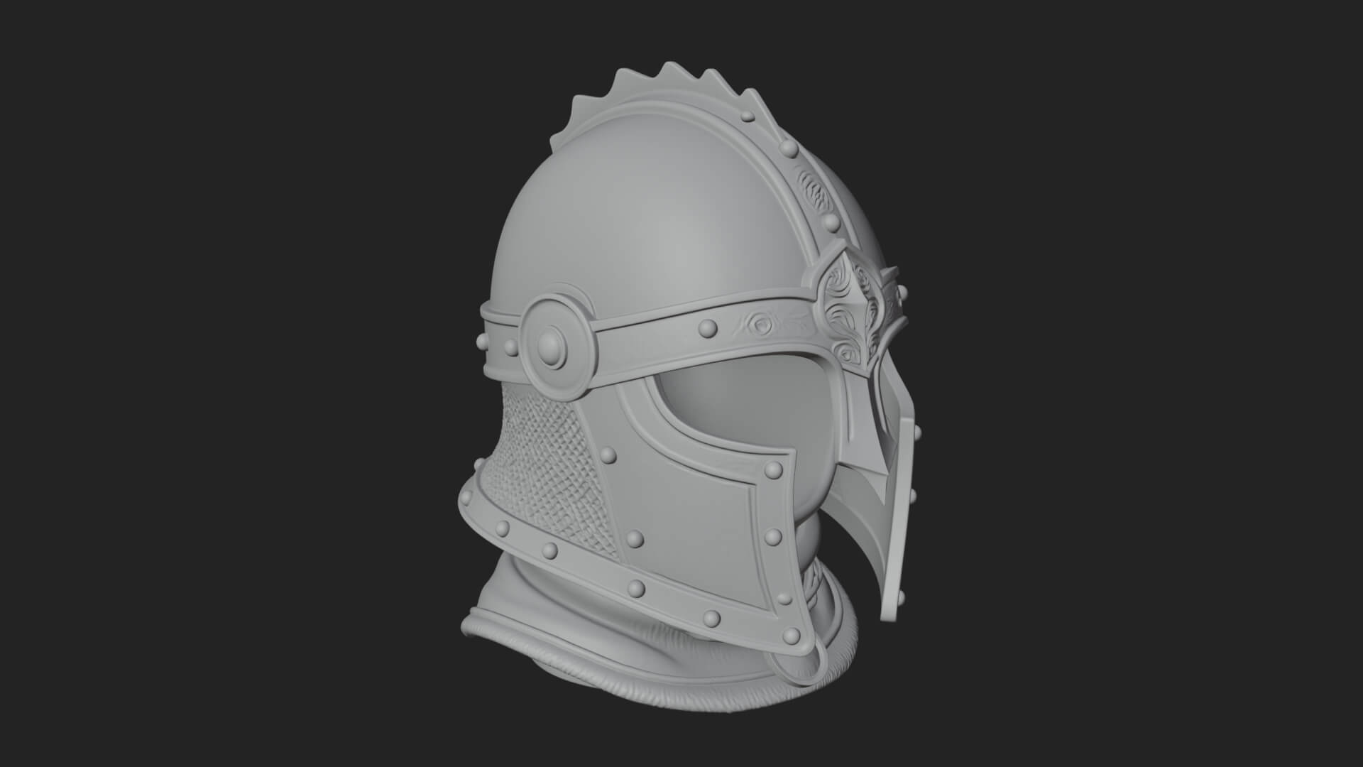 Knotwork Nasal Helm Statue Design 1 3D Print Model 3D Model