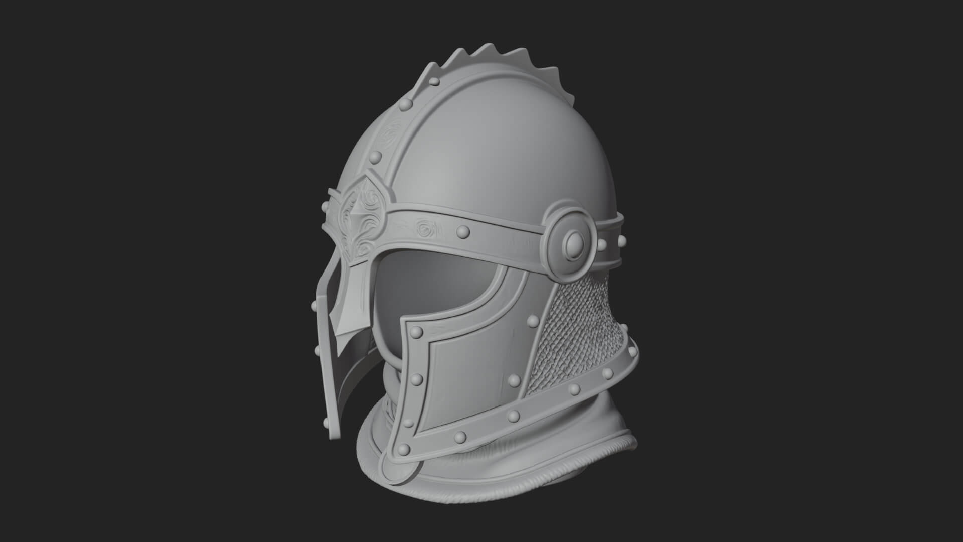 Knotwork Nasal Helm Statue Design 1 3D Print Model 3D Model