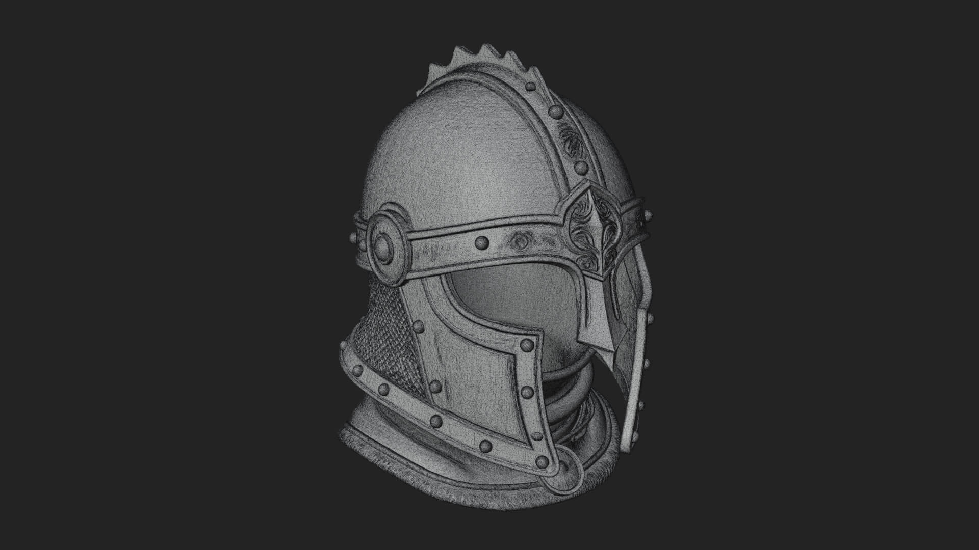 Knotwork Nasal Helm Statue Design 1 3D Print Model 3D Model