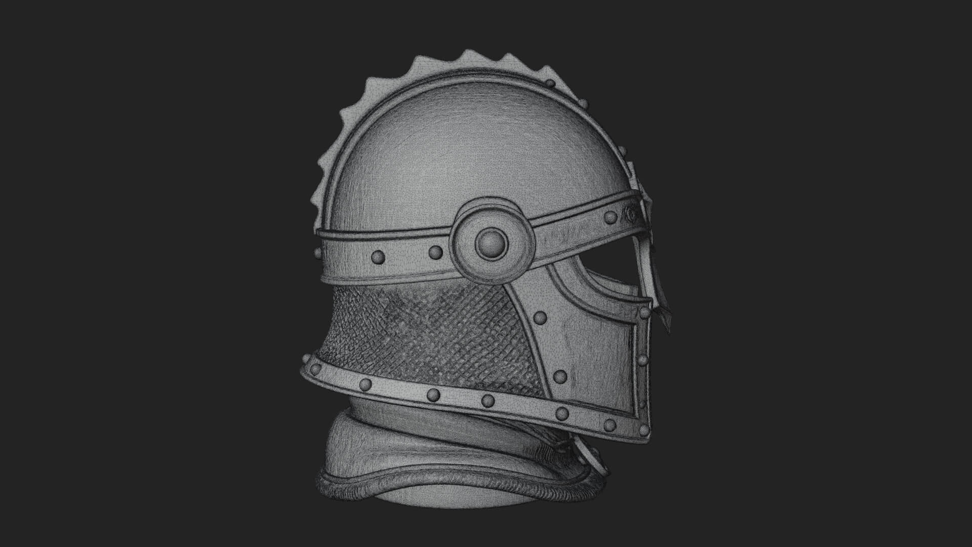 Knotwork Nasal Helm Statue Design 1 3D Print Model 3D Model