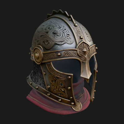 Knotwork Nasal Helm Statue Design 1 3D Print Model