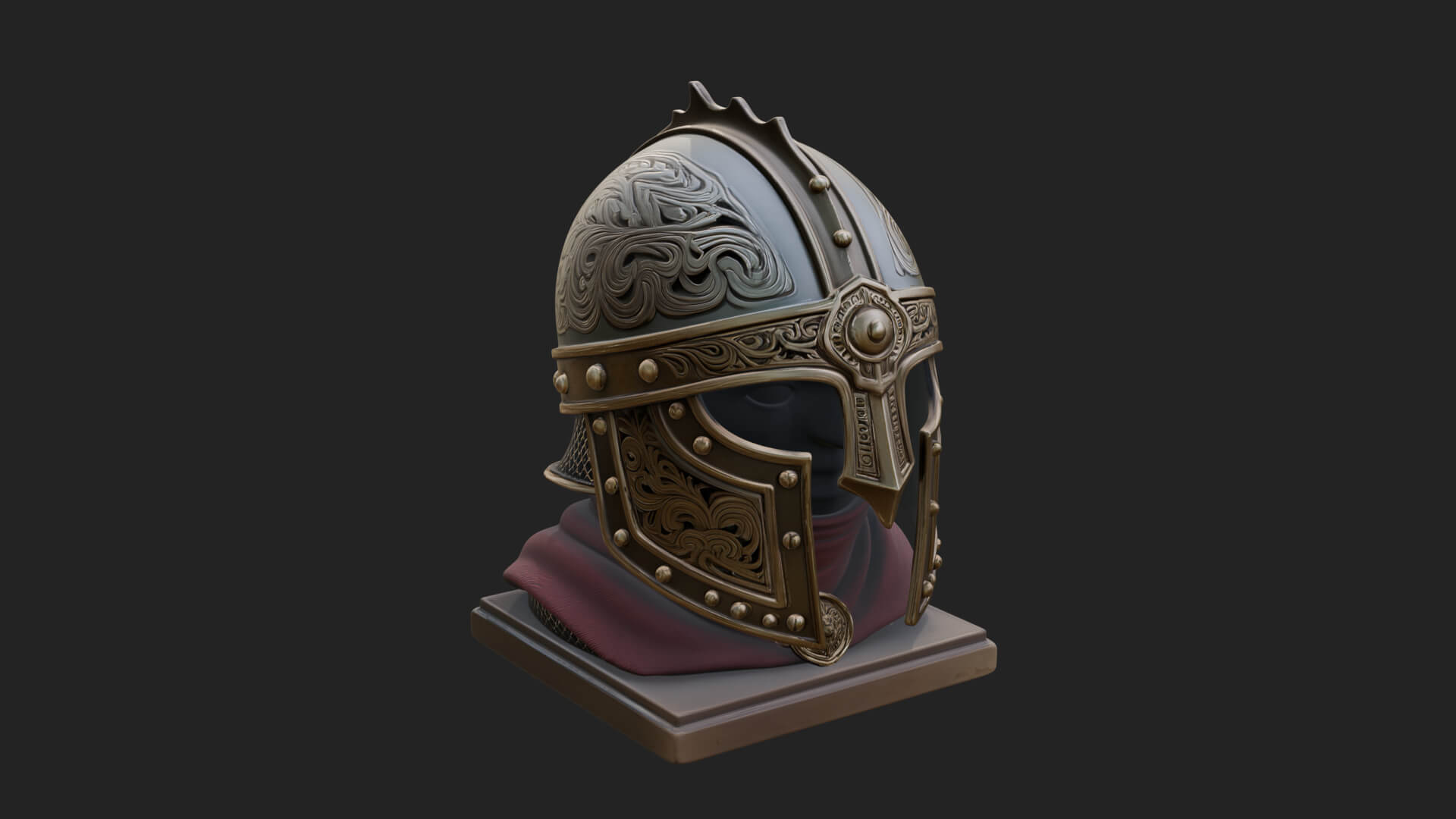 Knotwork Nasal Helm Statue Design 2 3D Print Model 3D Model