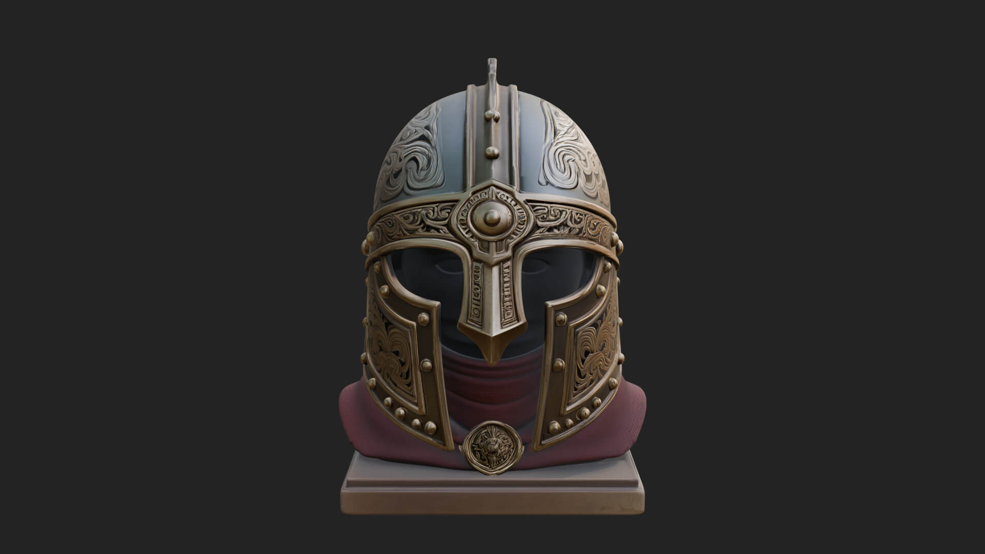 Knotwork Nasal Helm Statue Design 2 3D Print Model 3D Model