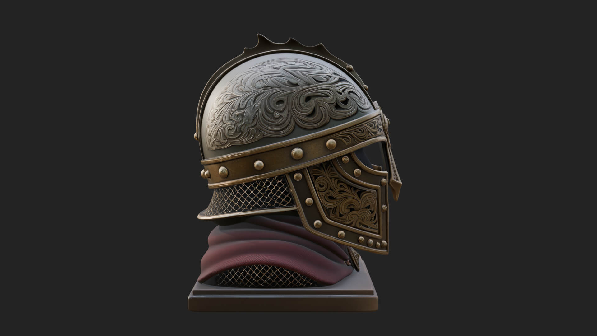 Knotwork Nasal Helm Statue Design 2 3D Print Model 3D Model