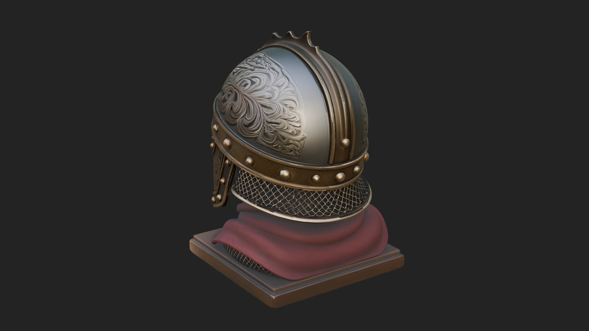 Knotwork Nasal Helm Statue Design 2 3D Print Model 3D Model