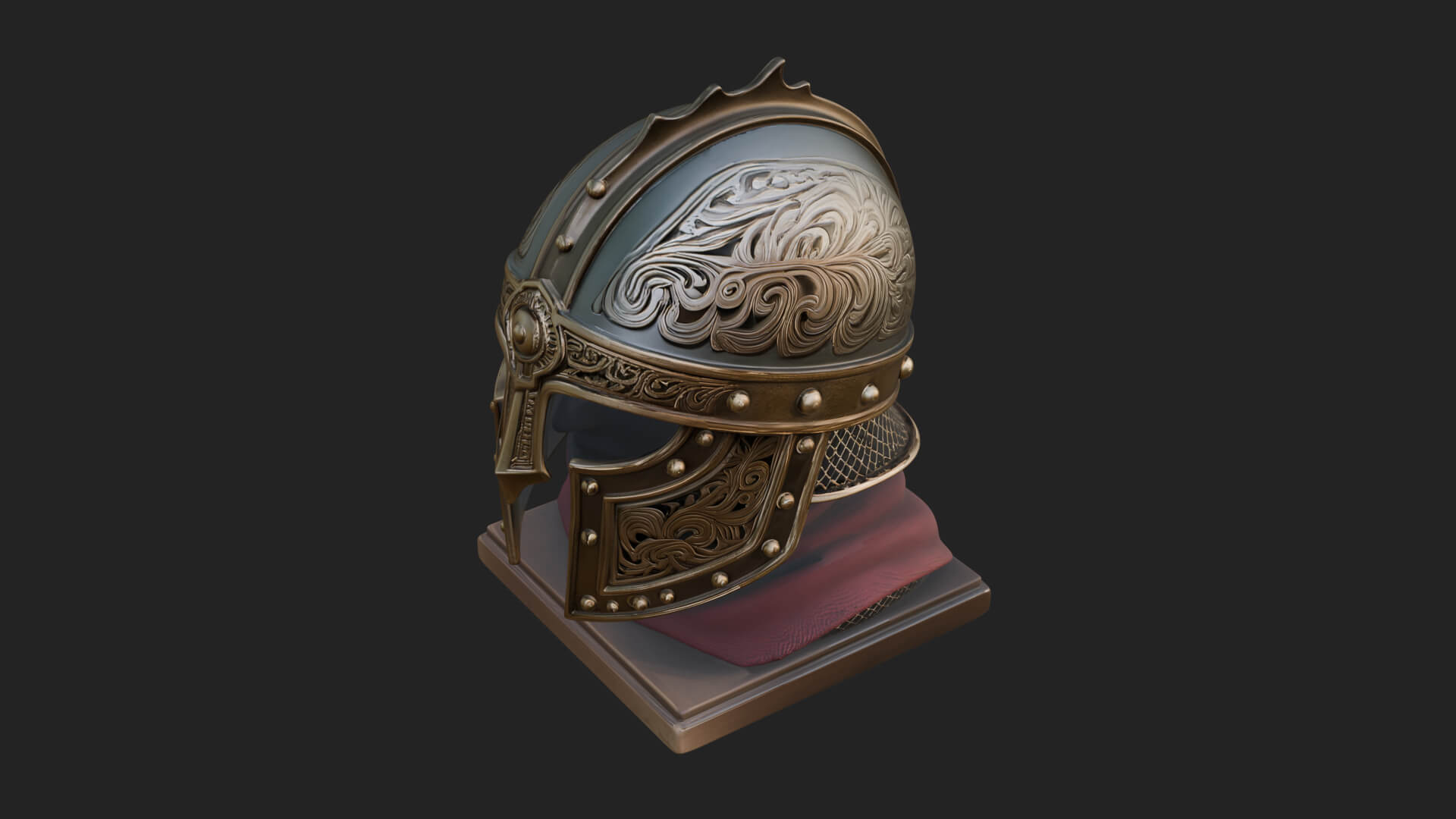 Knotwork Nasal Helm Statue Design 2 3D Print Model 3D Model
