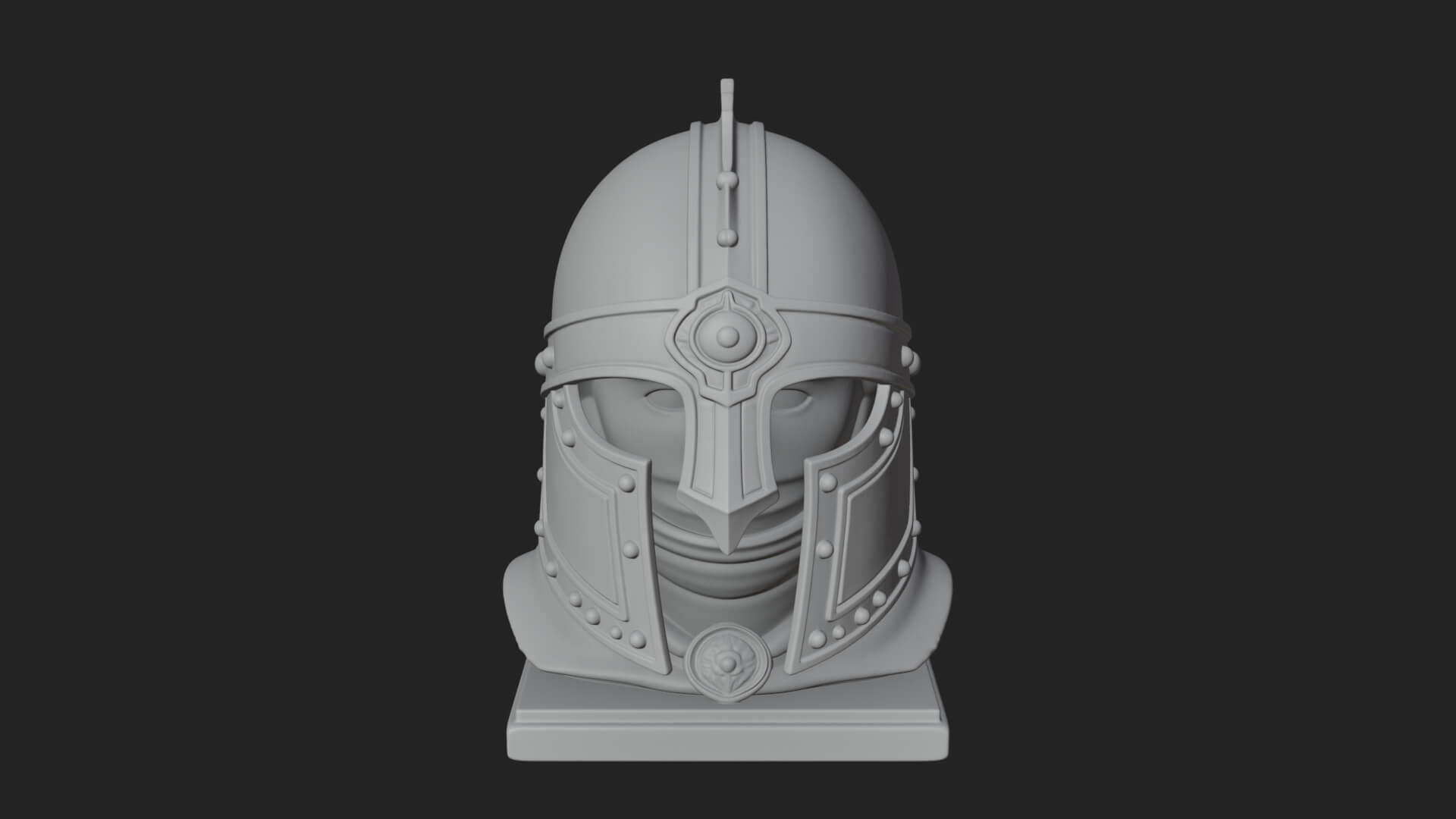 Knotwork Nasal Helm Statue Design 2 3D Print Model 3D Model