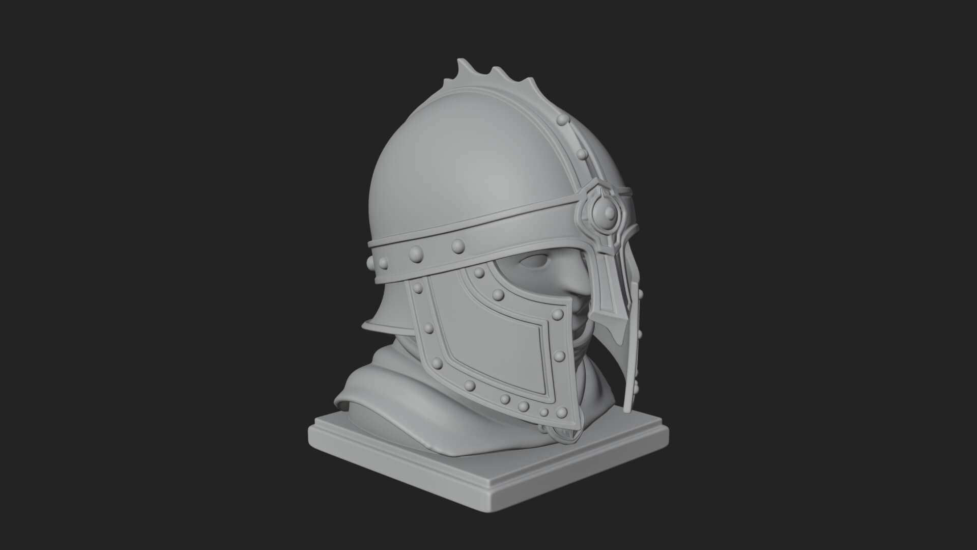 Knotwork Nasal Helm Statue Design 2 3D Print Model 3D Model