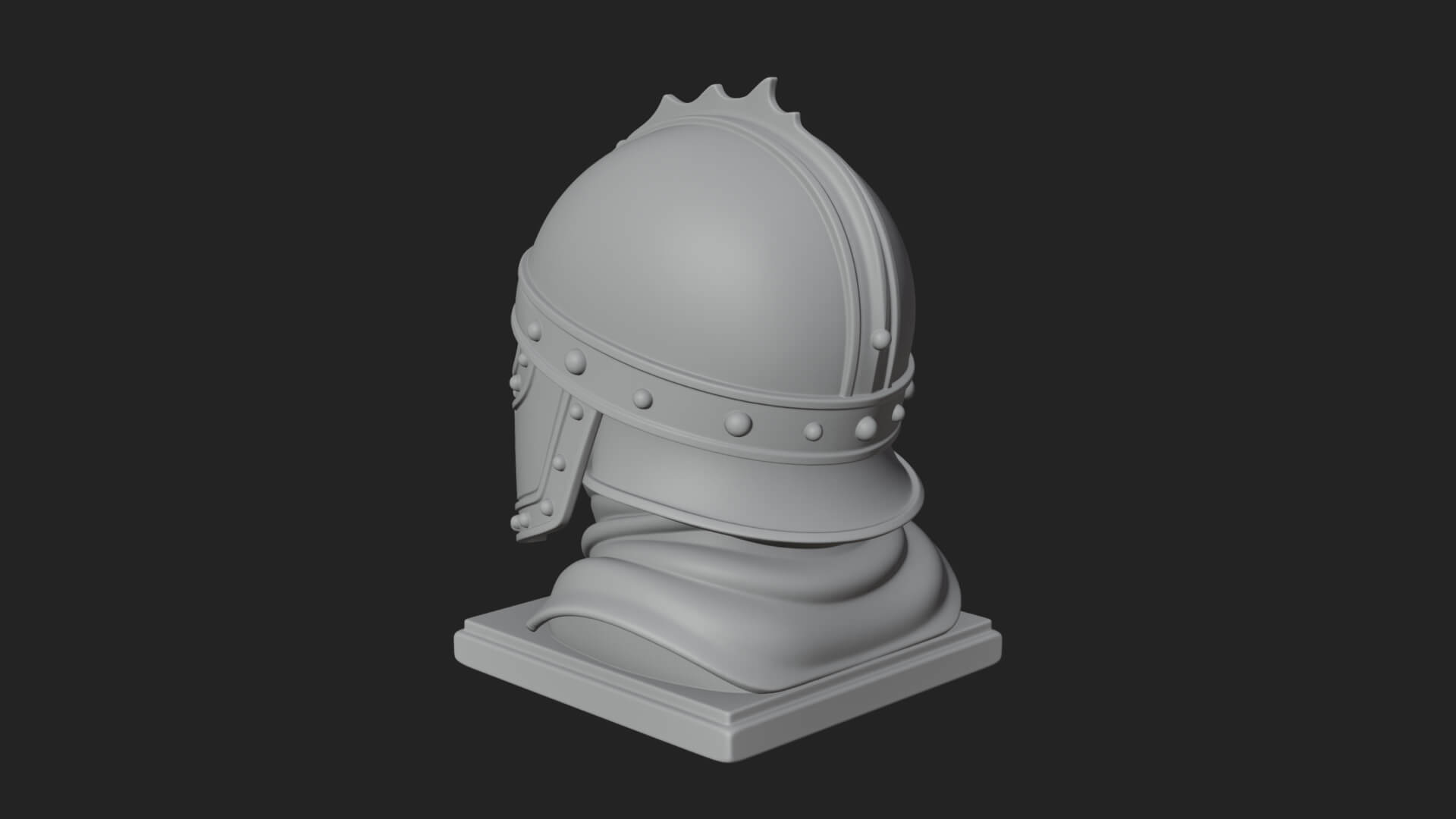 Knotwork Nasal Helm Statue Design 2 3D Print Model 3D Model