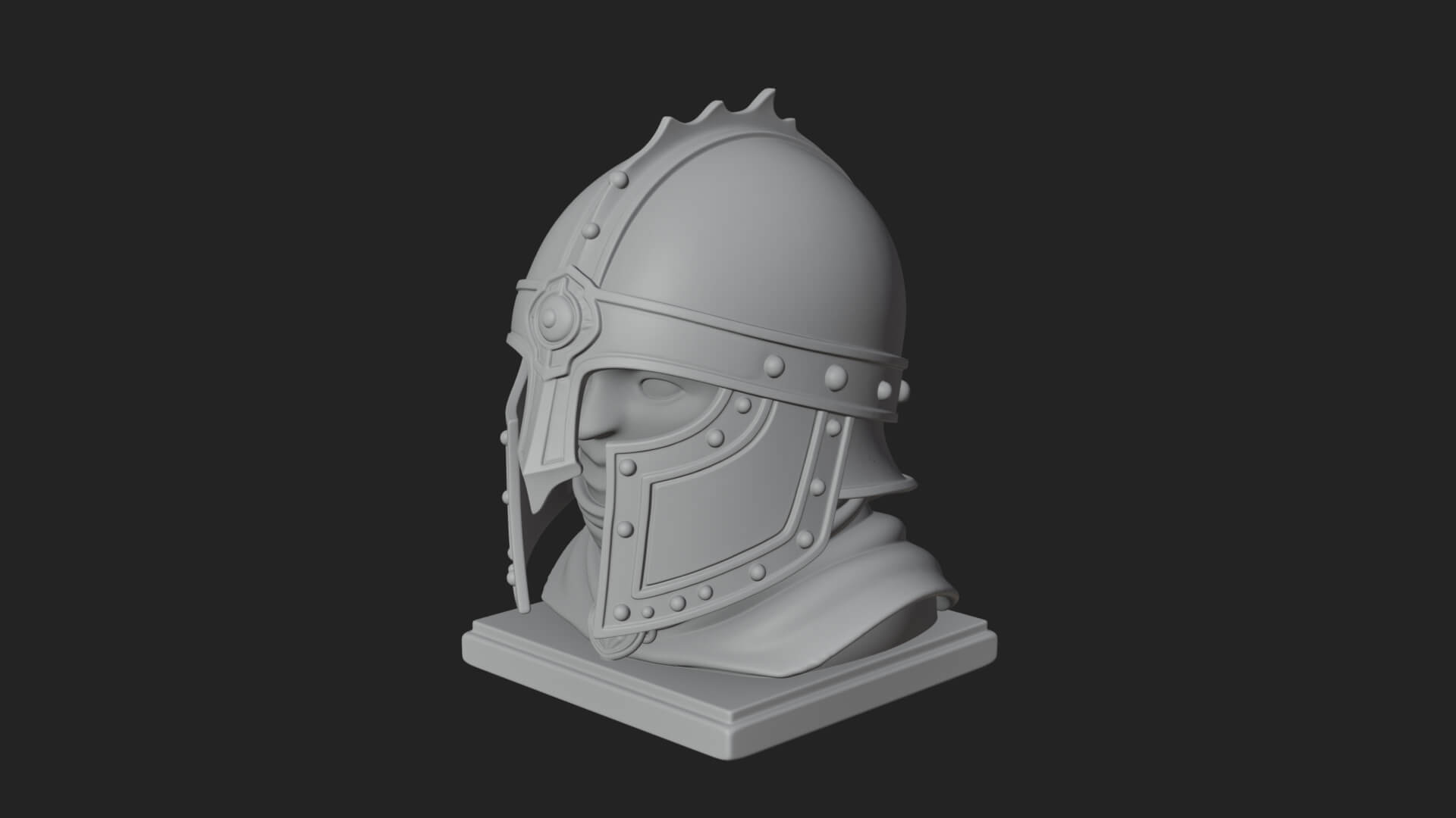 Knotwork Nasal Helm Statue Design 2 3D Print Model 3D Model