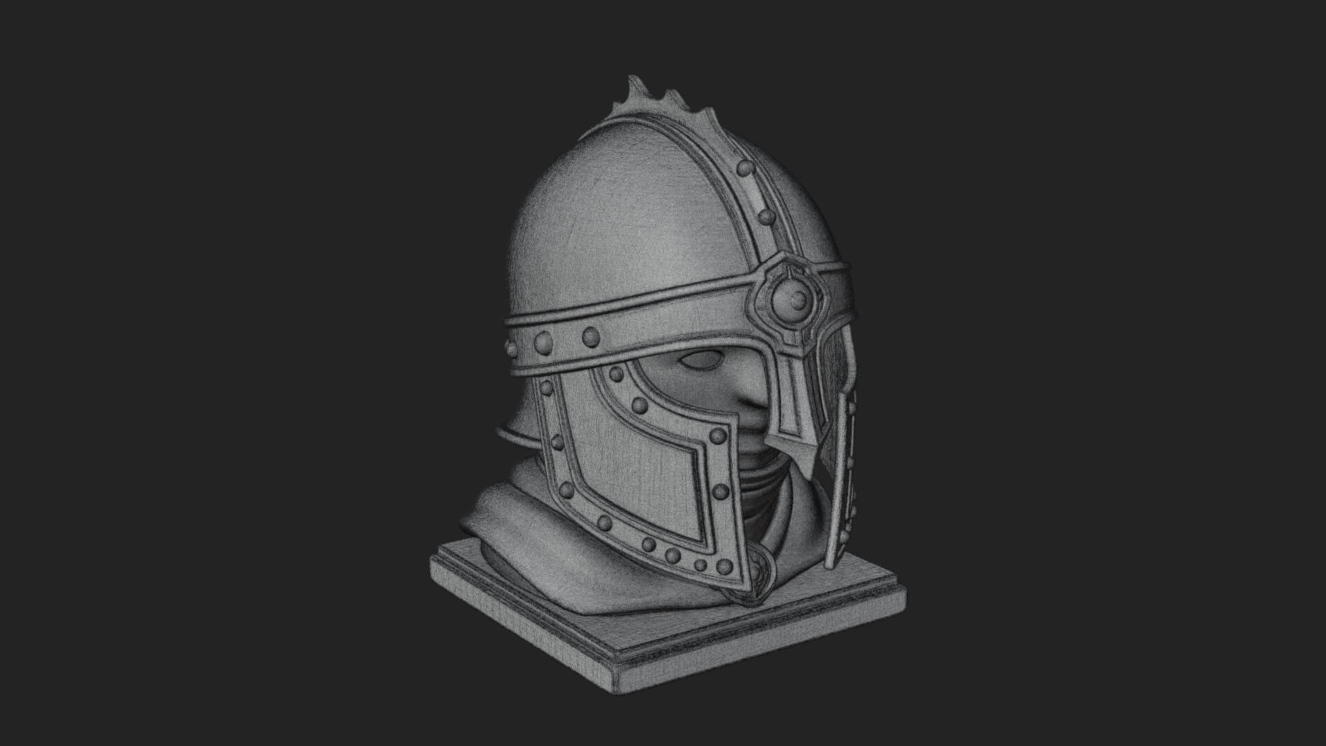 Knotwork Nasal Helm Statue Design 2 3D Print Model 3D Model