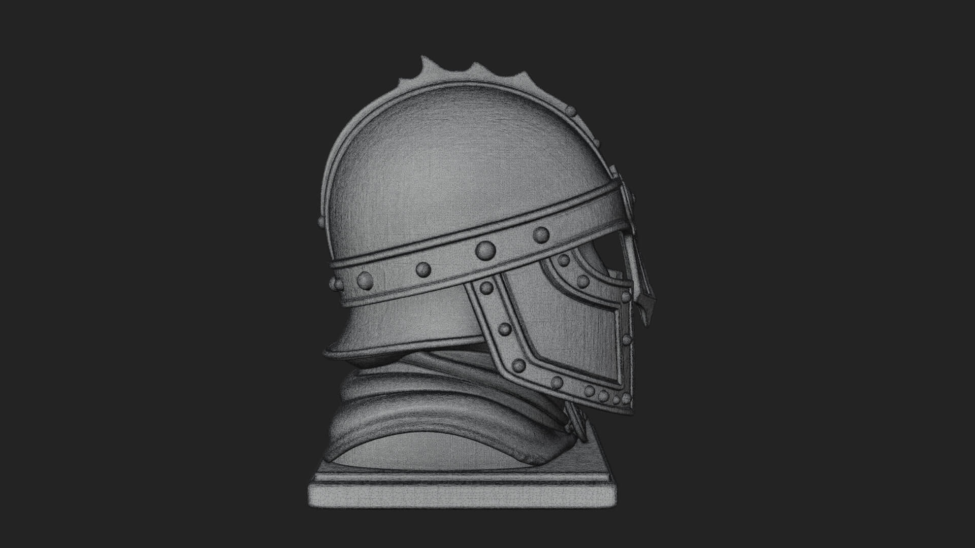 Knotwork Nasal Helm Statue Design 2 3D Print Model 3D Model
