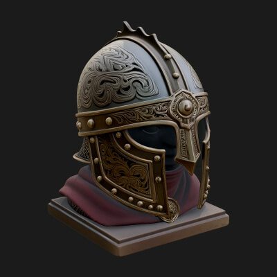 Knotwork Nasal Helm Statue Design 2 3D Print Model