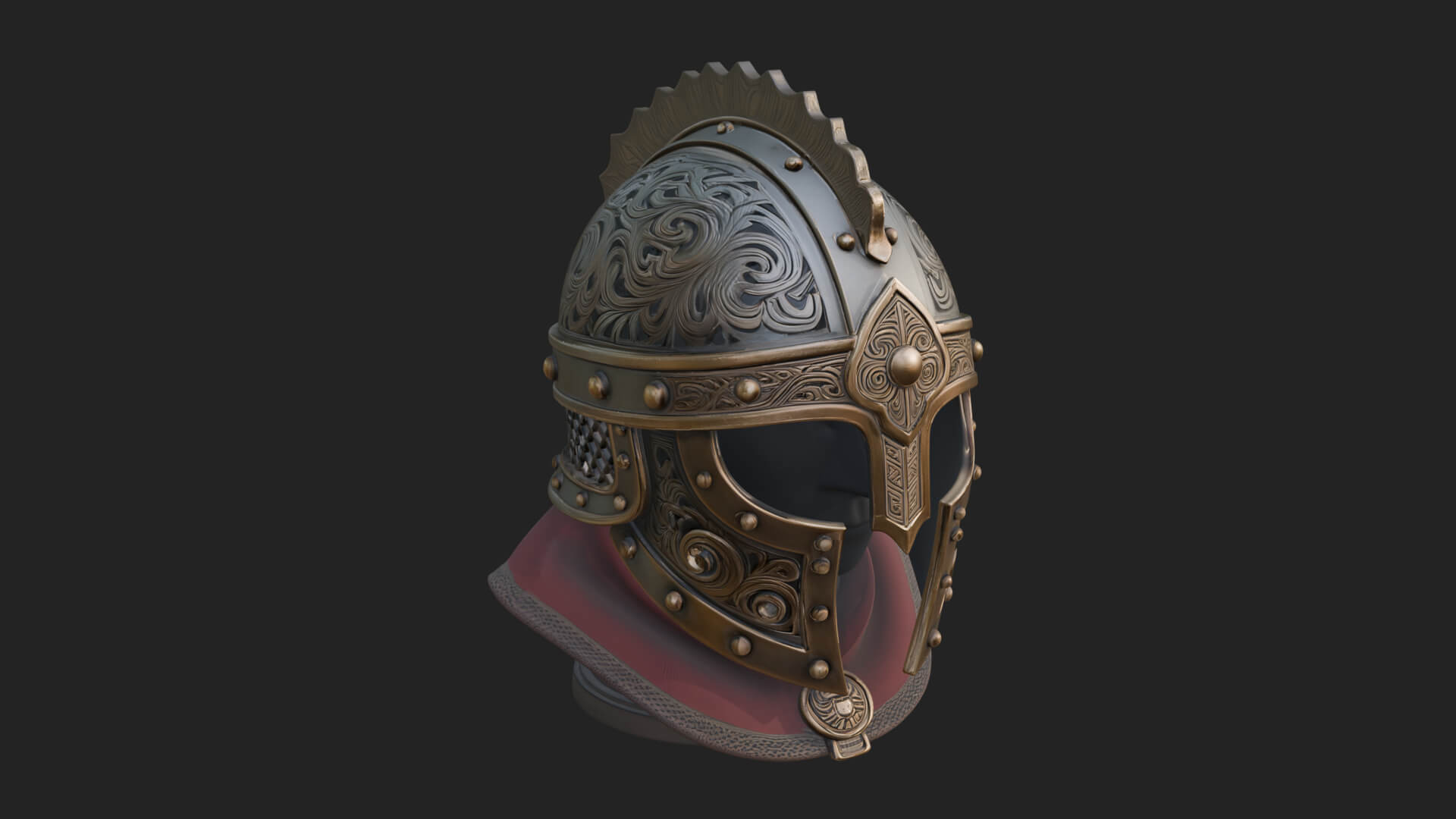 Knotwork Nasal Helm Statue Design 3 3D Print Model 3D Model