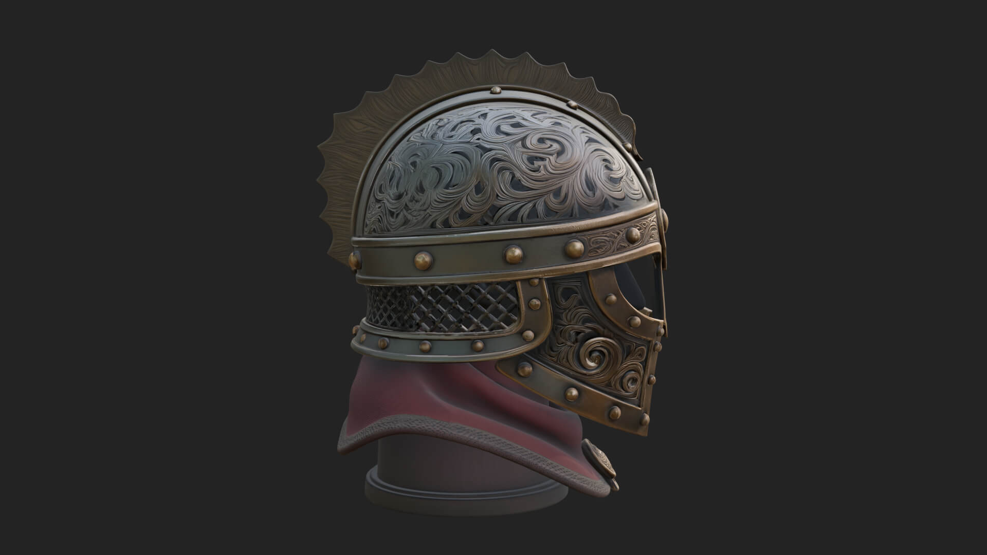 Knotwork Nasal Helm Statue Design 3 3D Print Model 3D Model