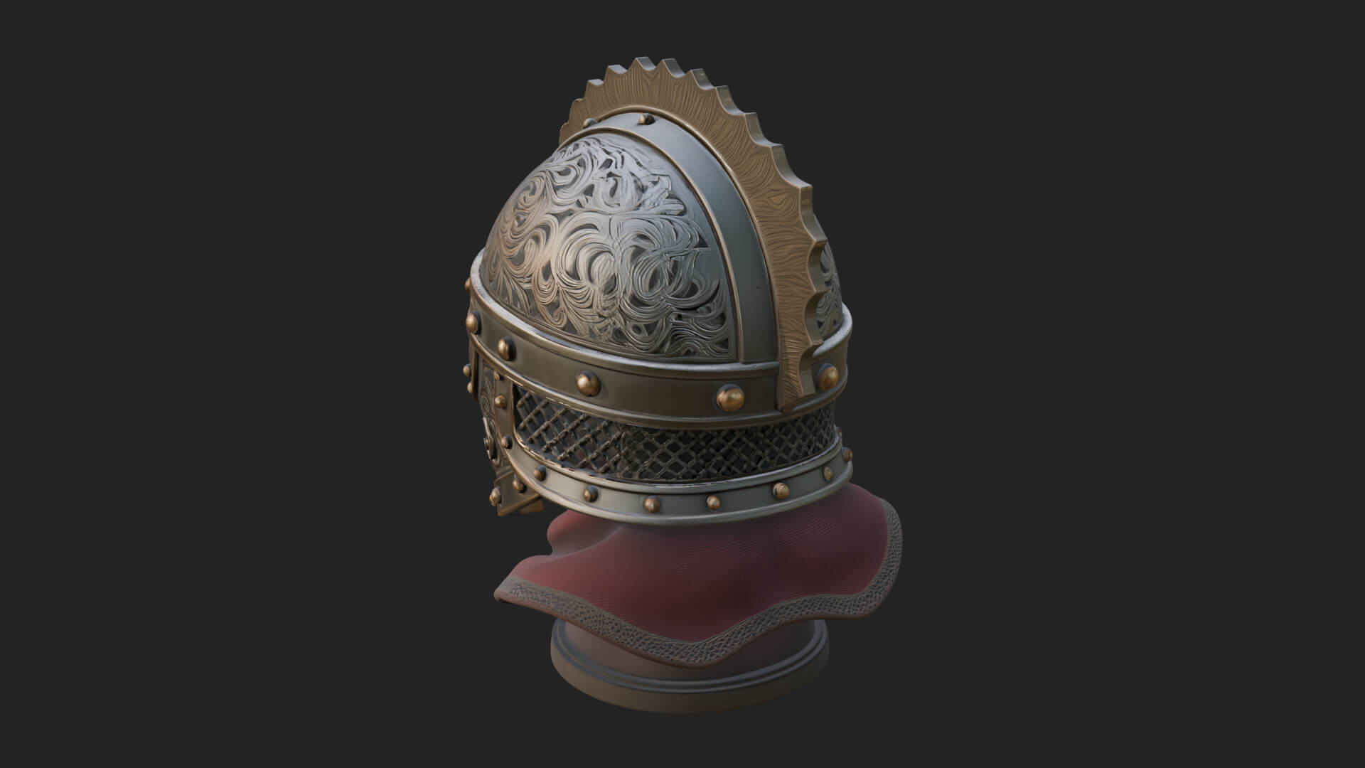 Knotwork Nasal Helm Statue Design 3 3D Print Model 3D Model