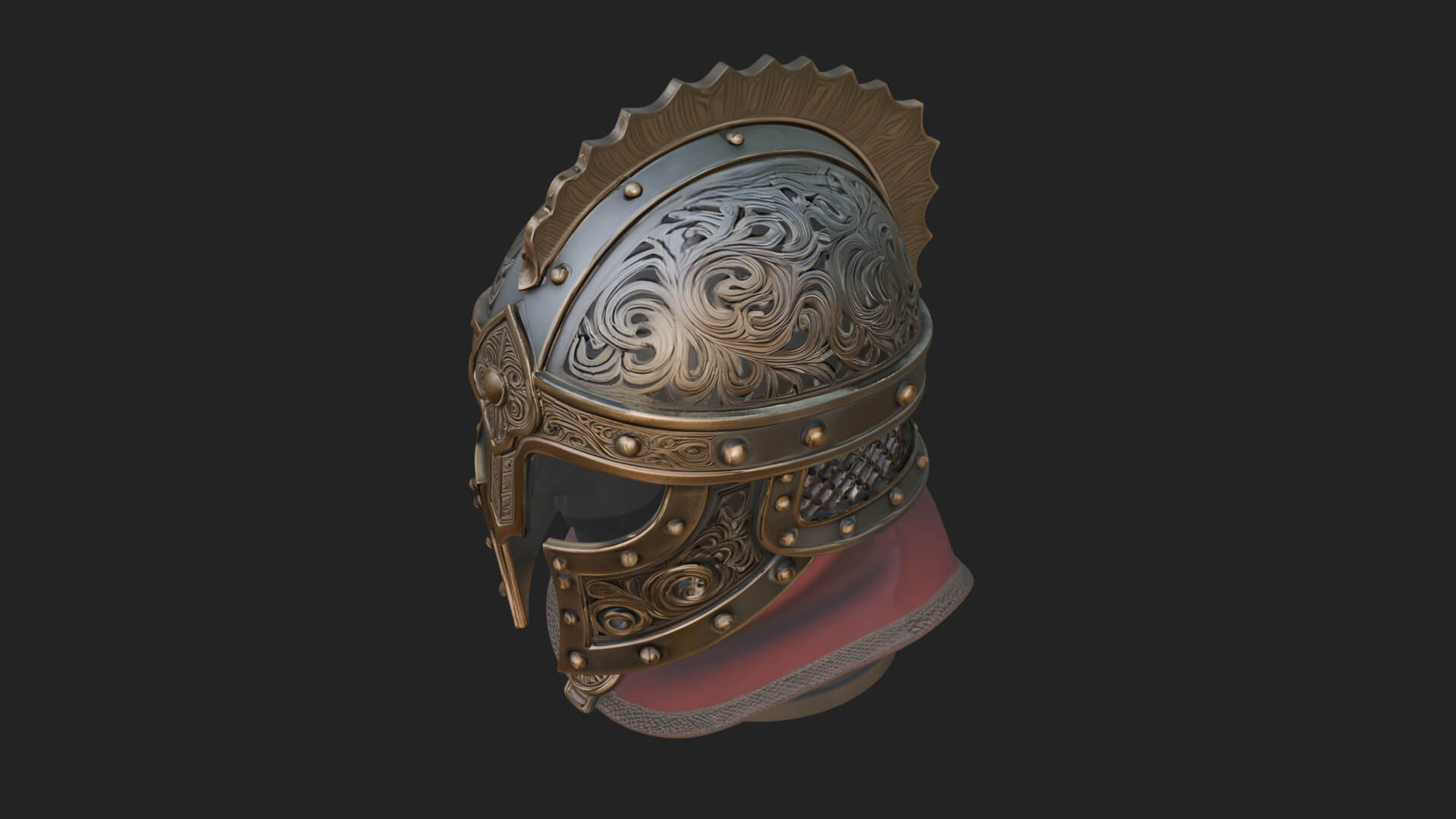 Knotwork Nasal Helm Statue Design 3 3D Print Model 3D Model