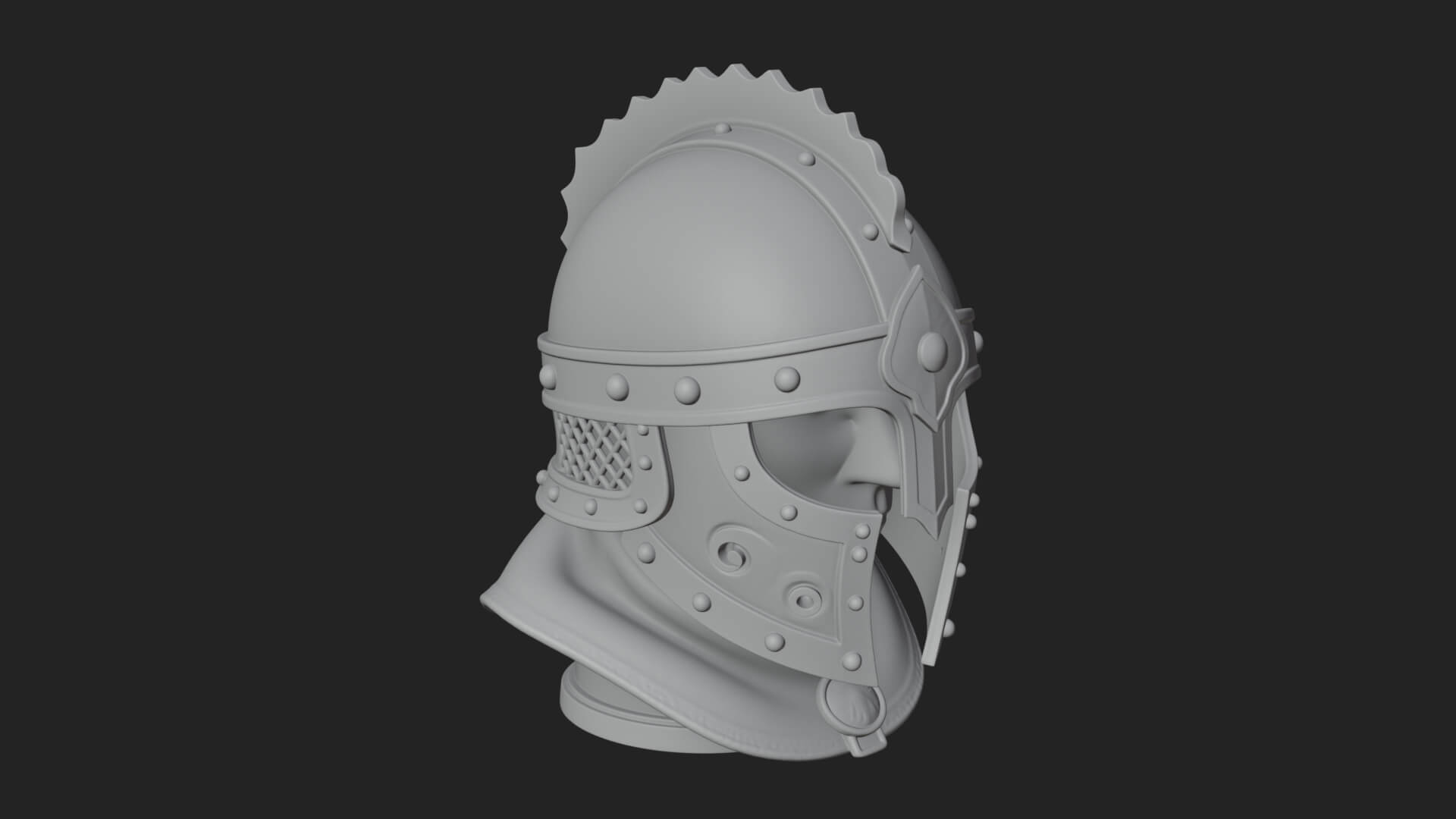 Knotwork Nasal Helm Statue Design 3 3D Print Model 3D Model