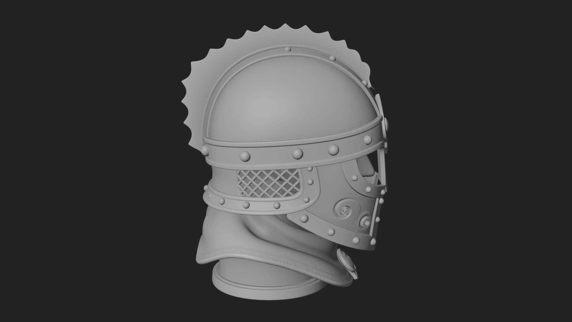 Knotwork Nasal Helm Statue Design 3 3D Print Model 3D Model