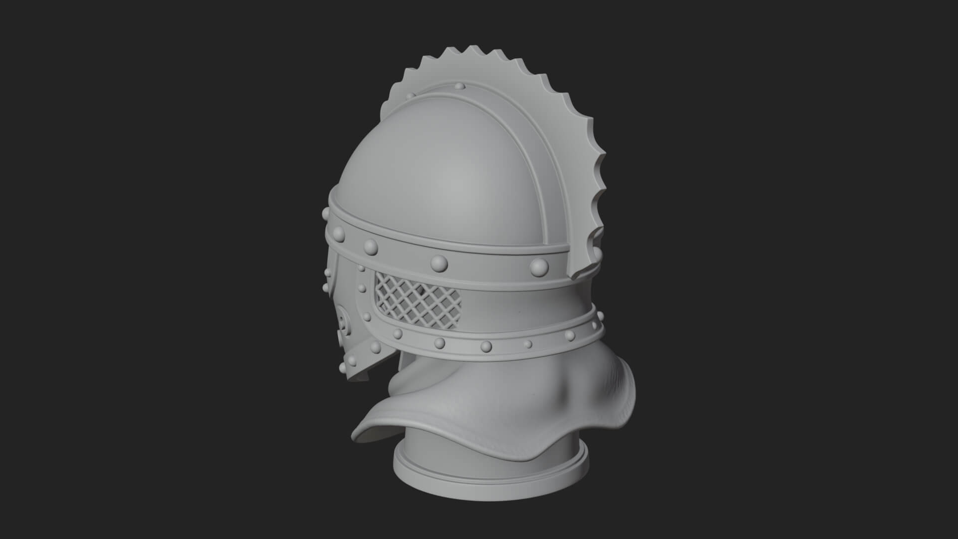 Knotwork Nasal Helm Statue Design 3 3D Print Model 3D Model