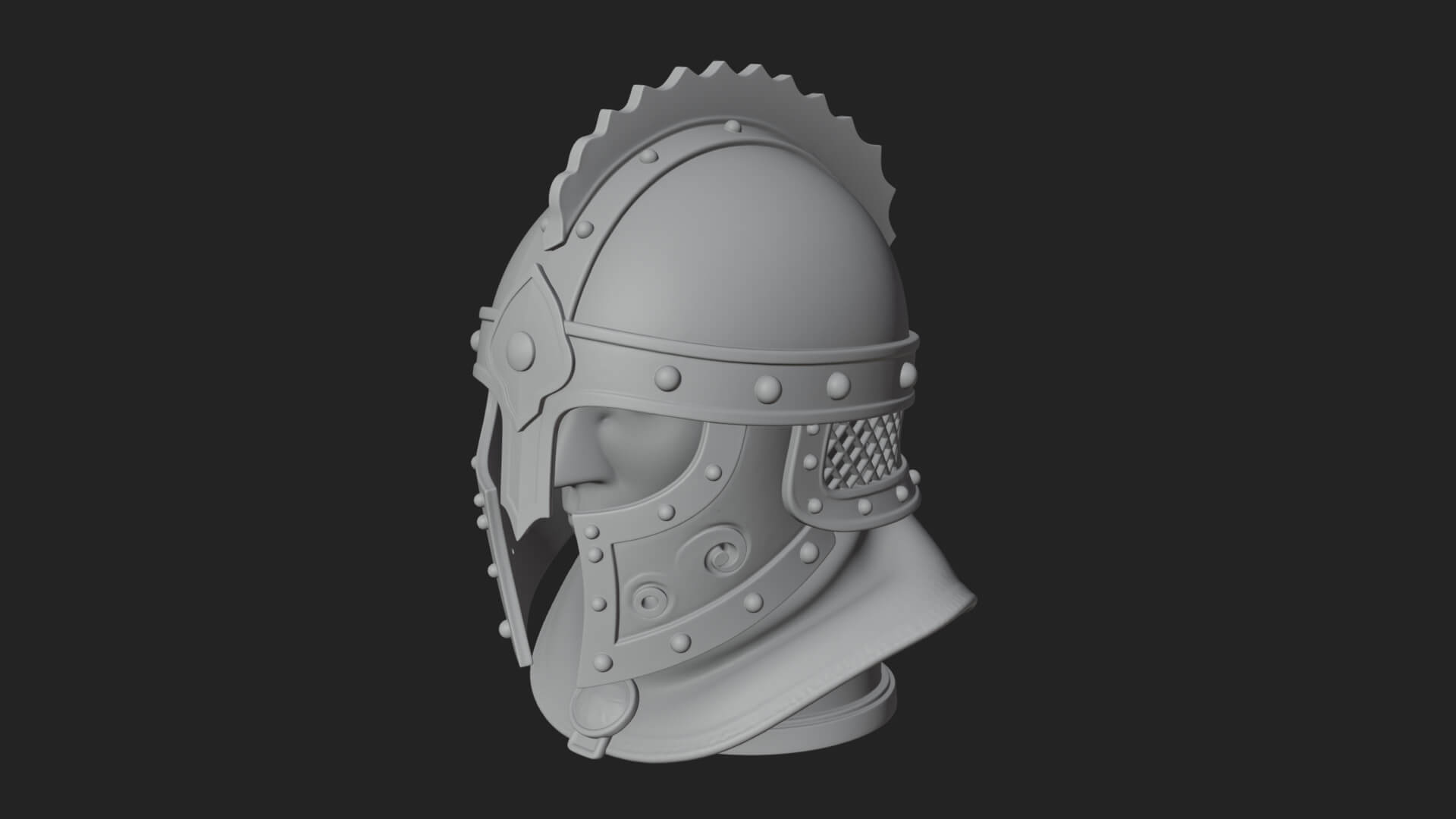 Knotwork Nasal Helm Statue Design 3 3D Print Model 3D Model