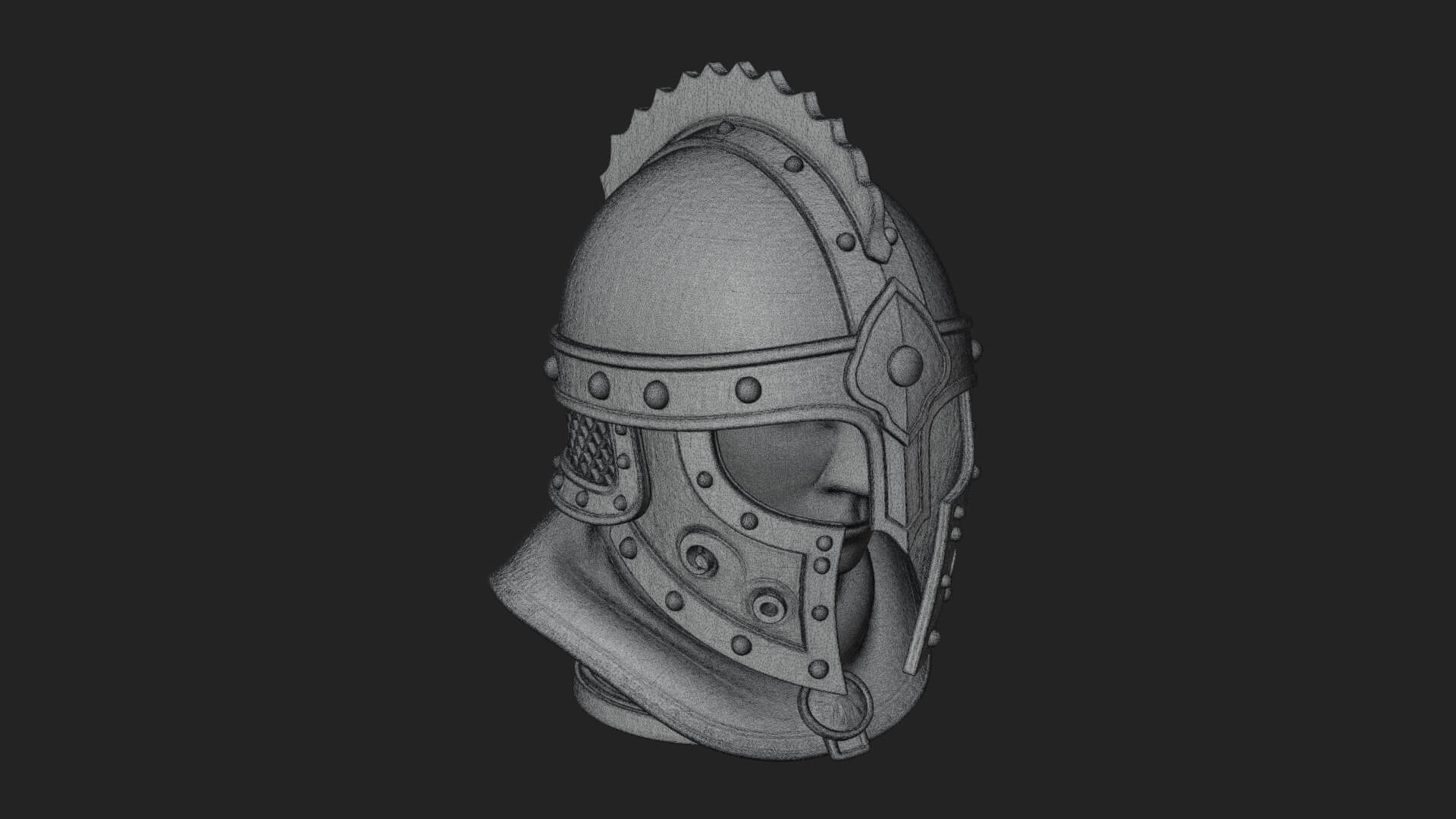 Knotwork Nasal Helm Statue Design 3 3D Print Model 3D Model
