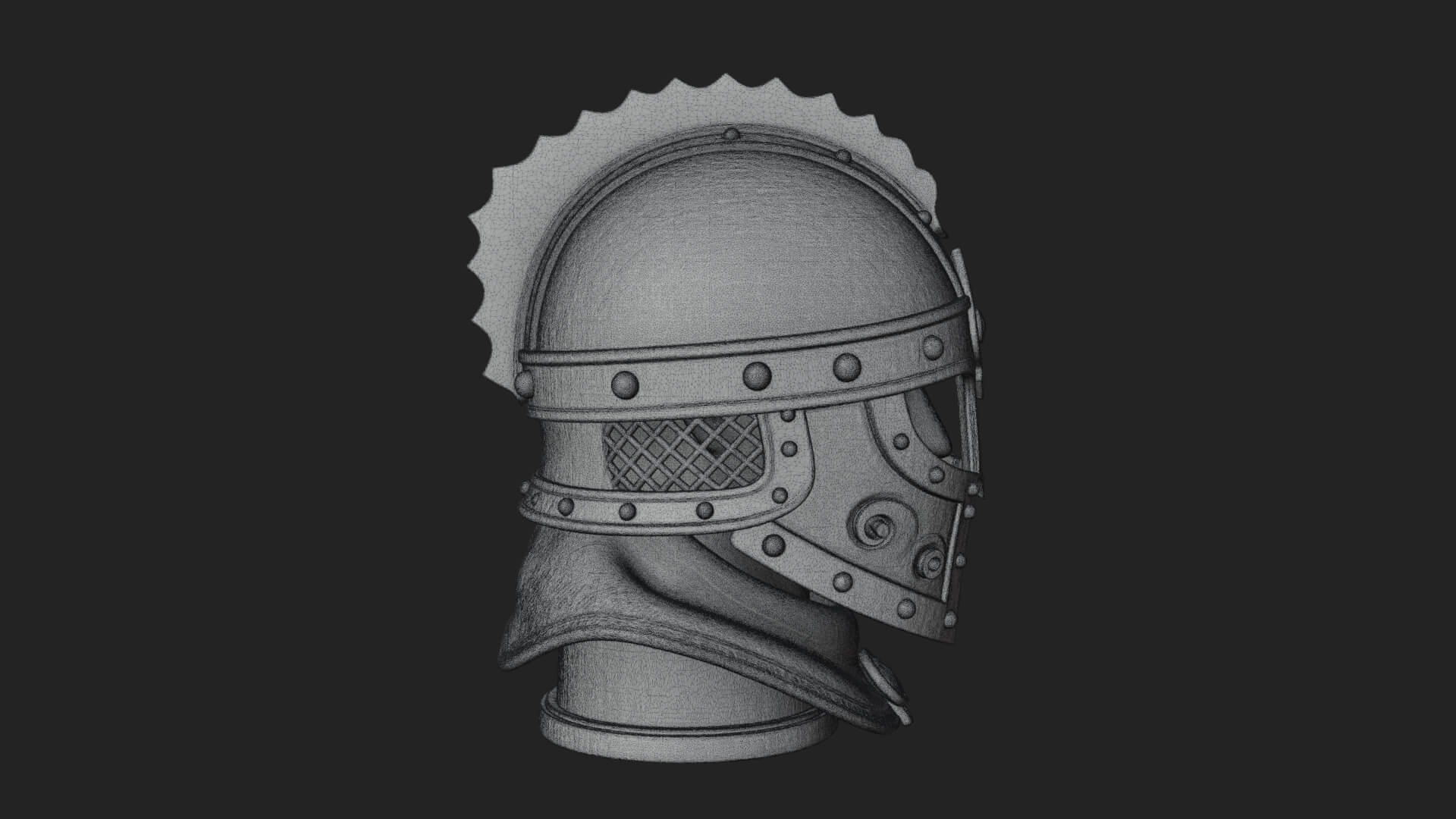 Knotwork Nasal Helm Statue Design 3 3D Print Model 3D Model