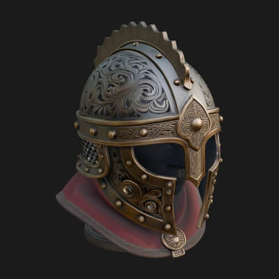 Knotwork Nasal Helm Statue Design 3 3D Print Model