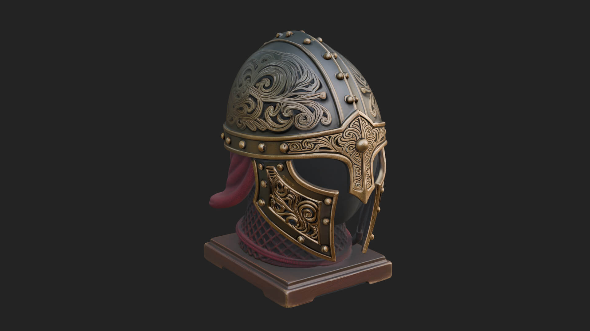 Knotwork Nasal Helm Statue Design 4 3D Print Model 3D Model