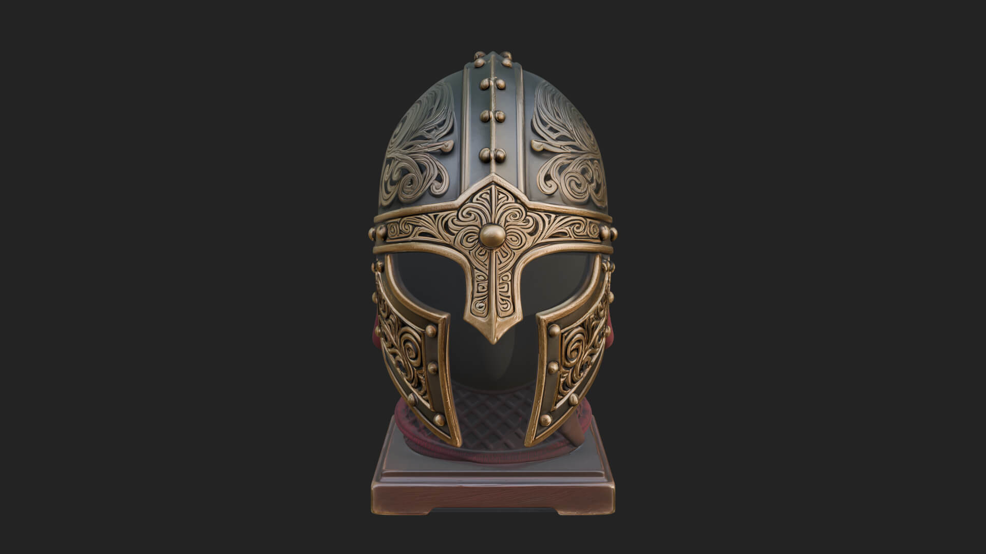 Knotwork Nasal Helm Statue Design 4 3D Print Model 3D Model