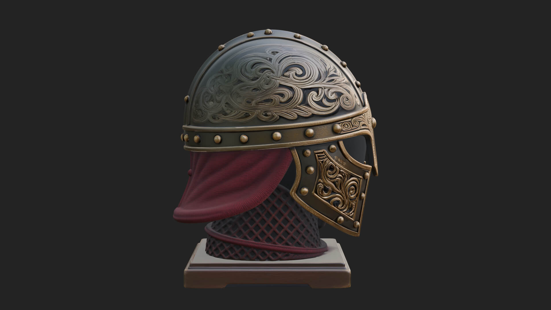 Knotwork Nasal Helm Statue Design 4 3D Print Model 3D Model