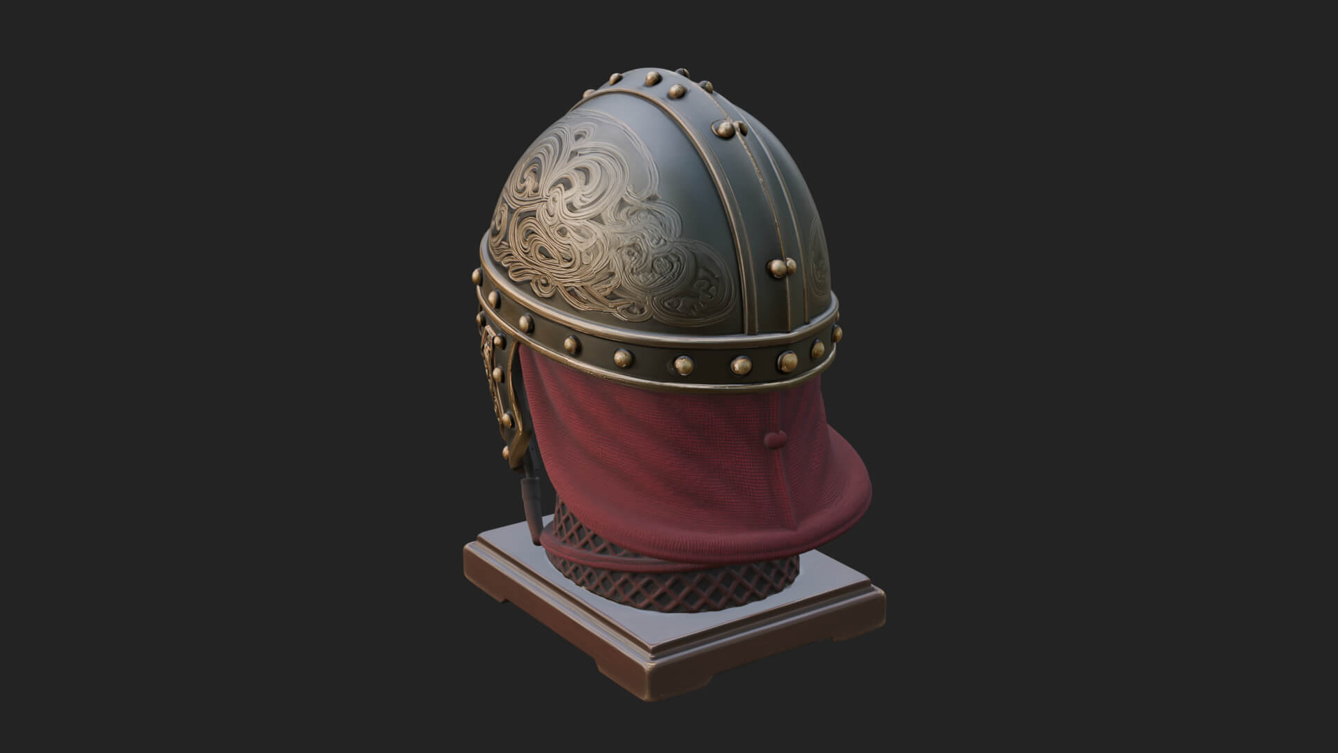 Knotwork Nasal Helm Statue Design 4 3D Print Model 3D Model