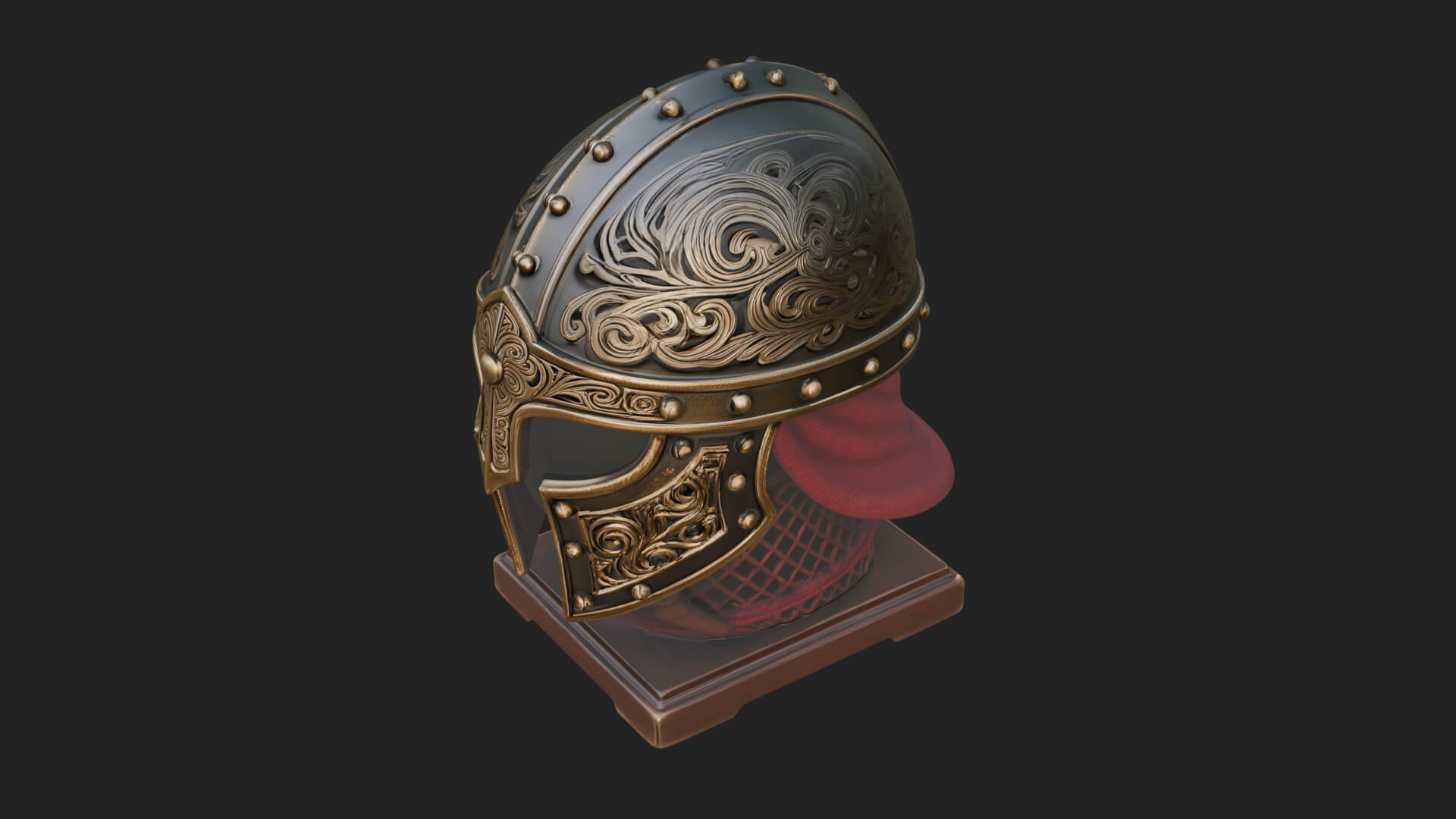 Knotwork Nasal Helm Statue Design 4 3D Print Model 3D Model
