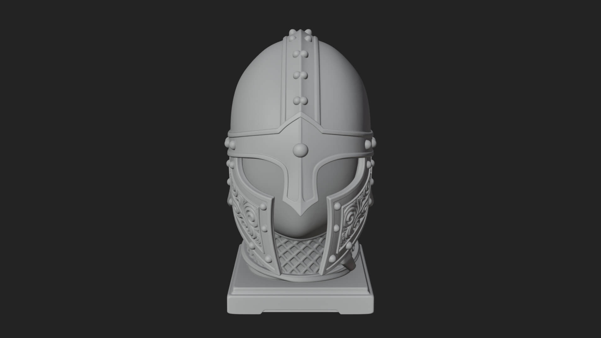 Knotwork Nasal Helm Statue Design 4 3D Print Model 3D Model