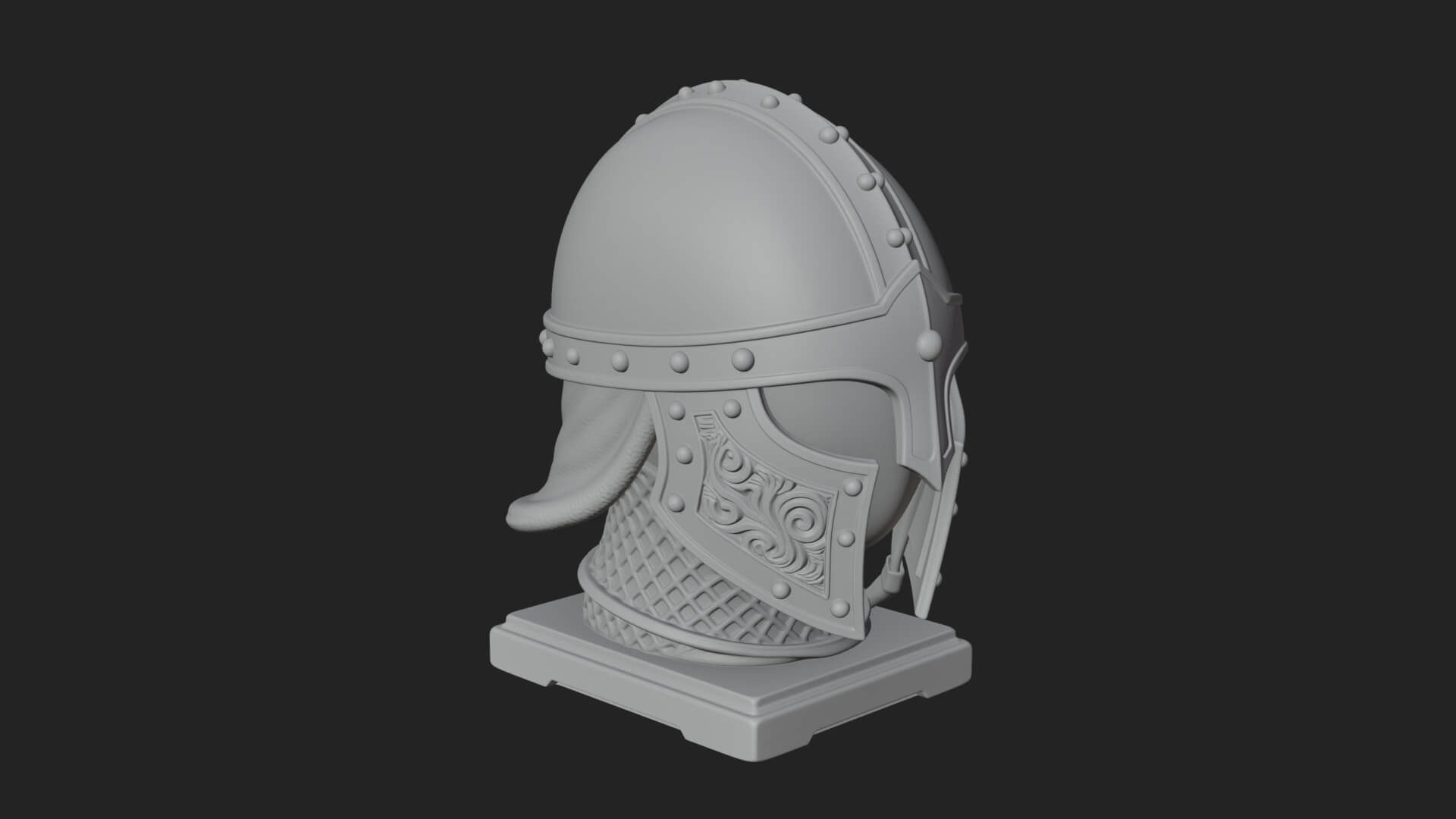 Knotwork Nasal Helm Statue Design 4 3D Print Model 3D Model