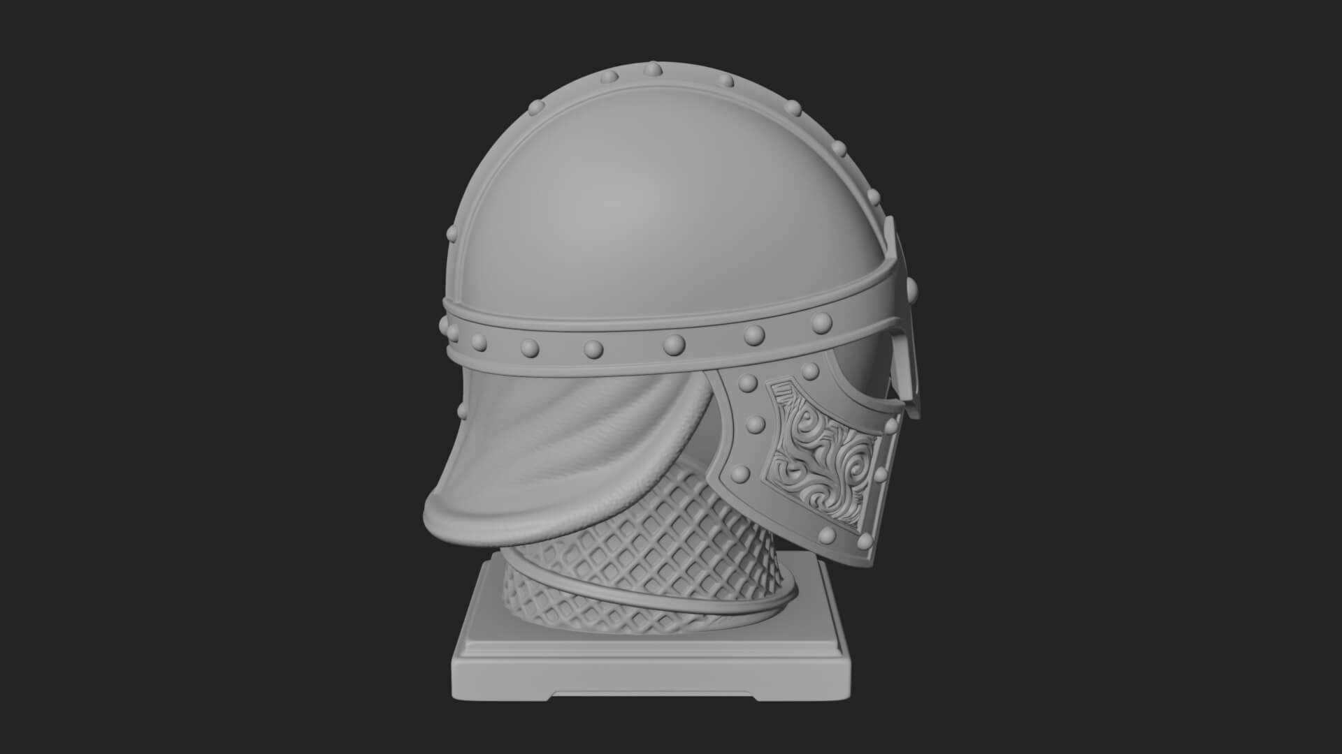 Knotwork Nasal Helm Statue Design 4 3D Print Model 3D Model