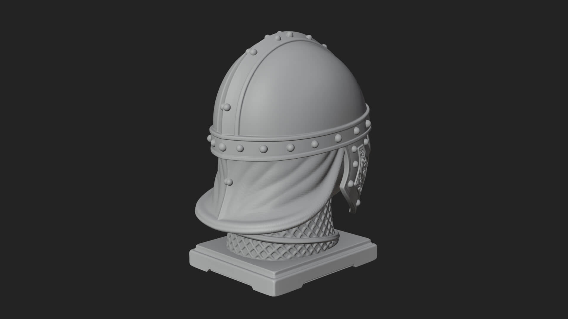 Knotwork Nasal Helm Statue Design 4 3D Print Model 3D Model