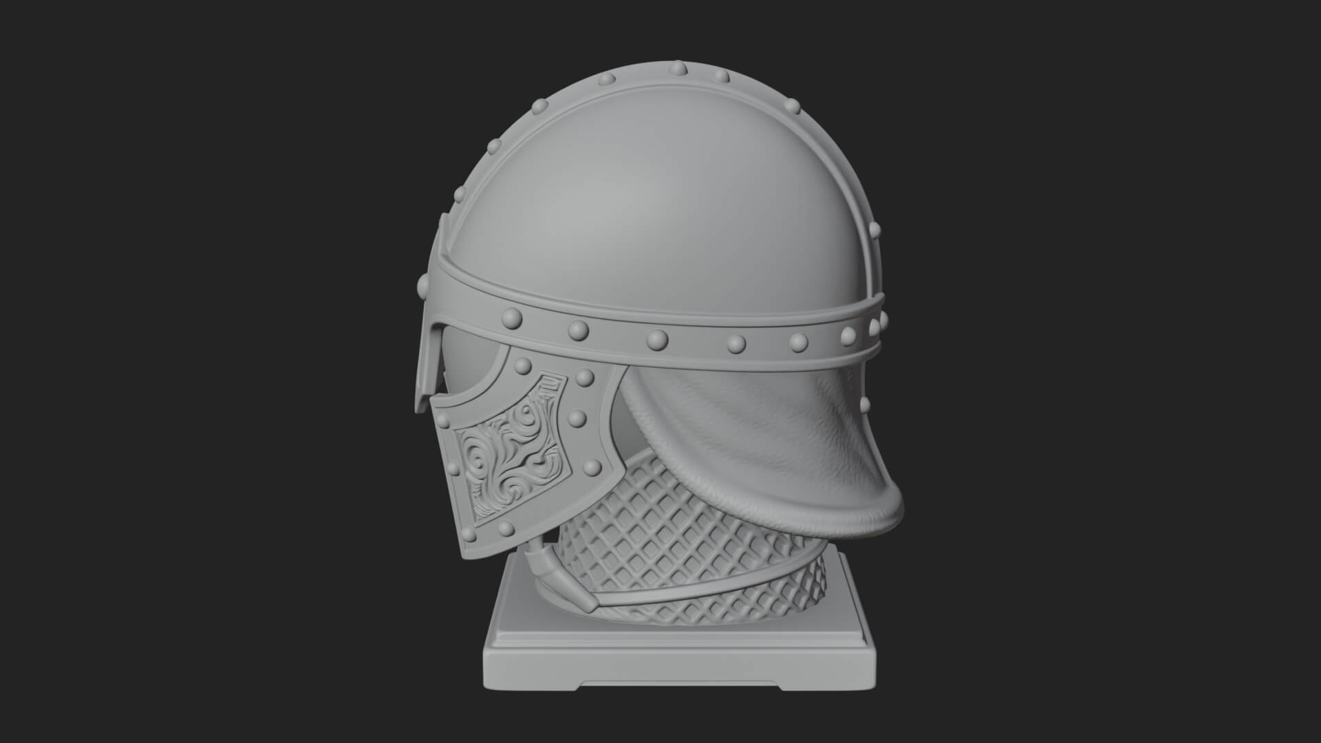Knotwork Nasal Helm Statue Design 4 3D Print Model 3D Model
